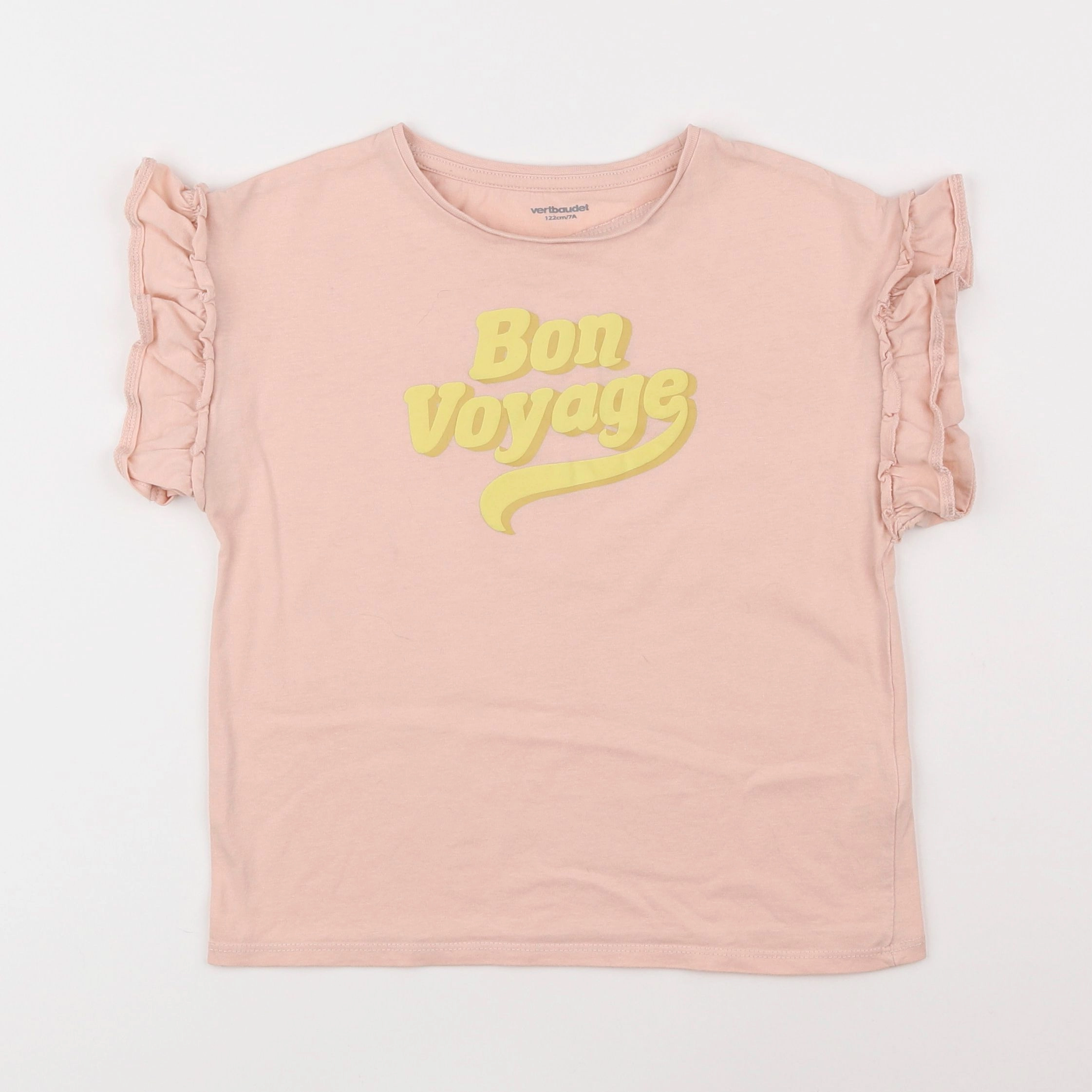 Vertbaudet - tee-shirt rose - 7 ans