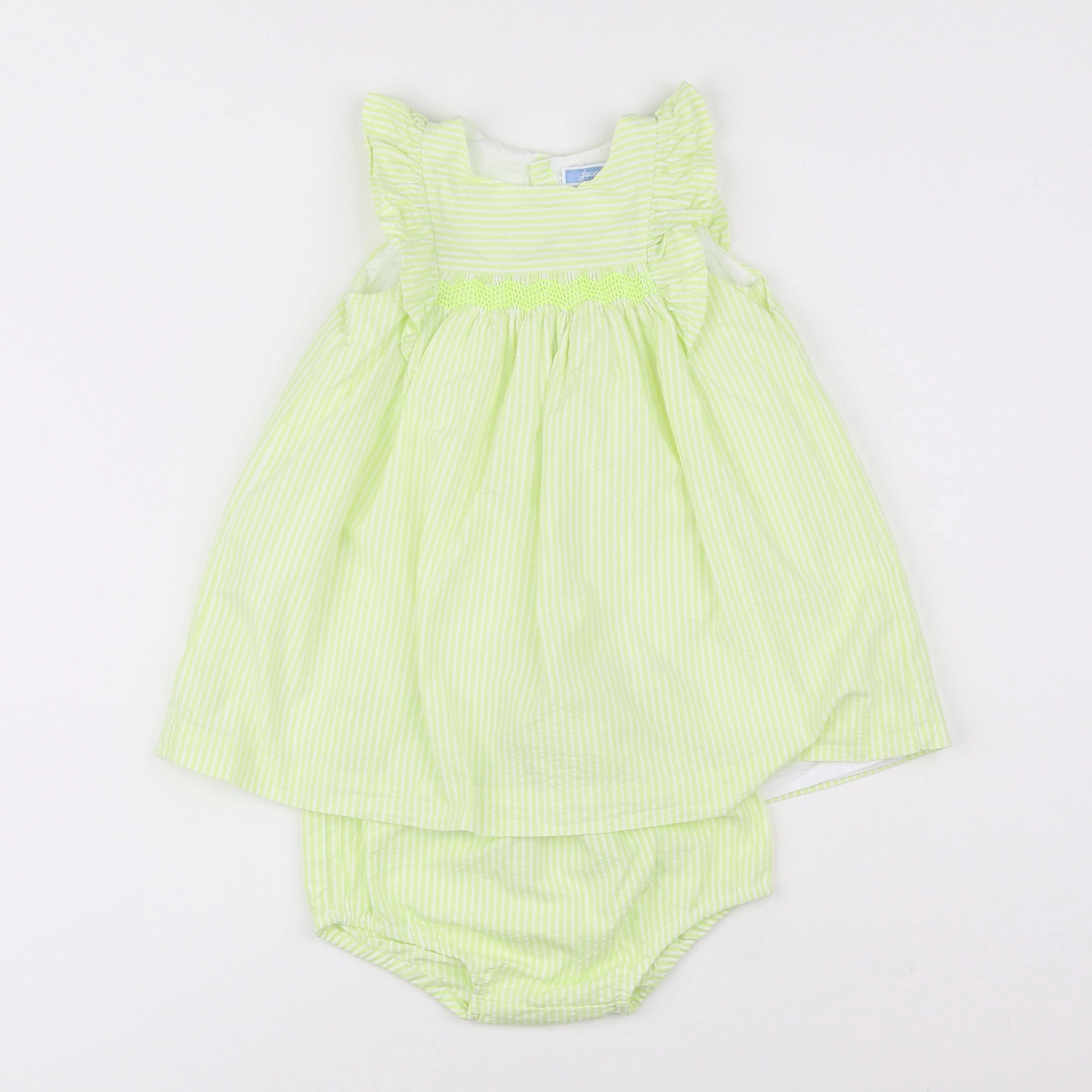 Jacadi - robe vert fluo - 2 ans