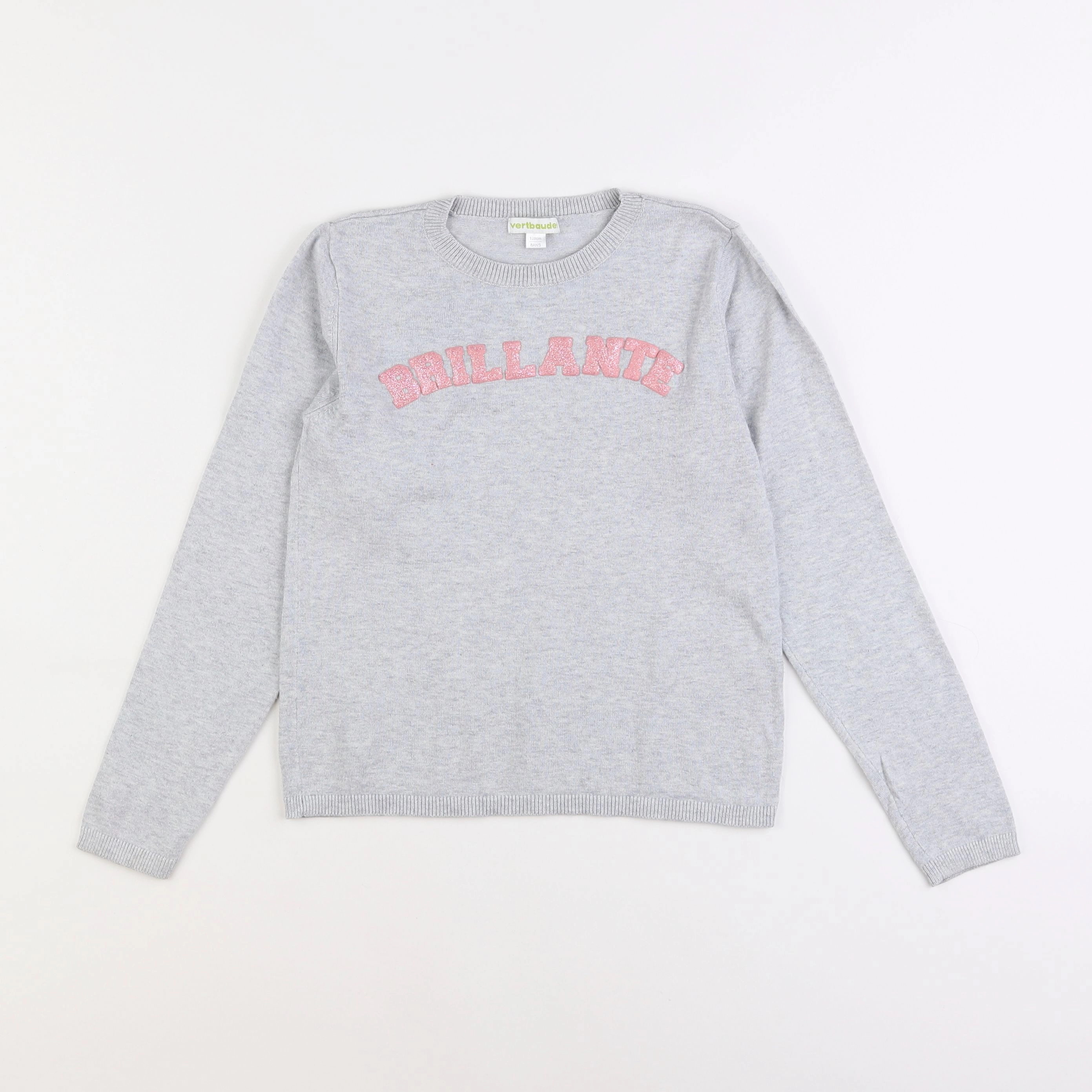 Vertbaudet - pull gris - 8 ans