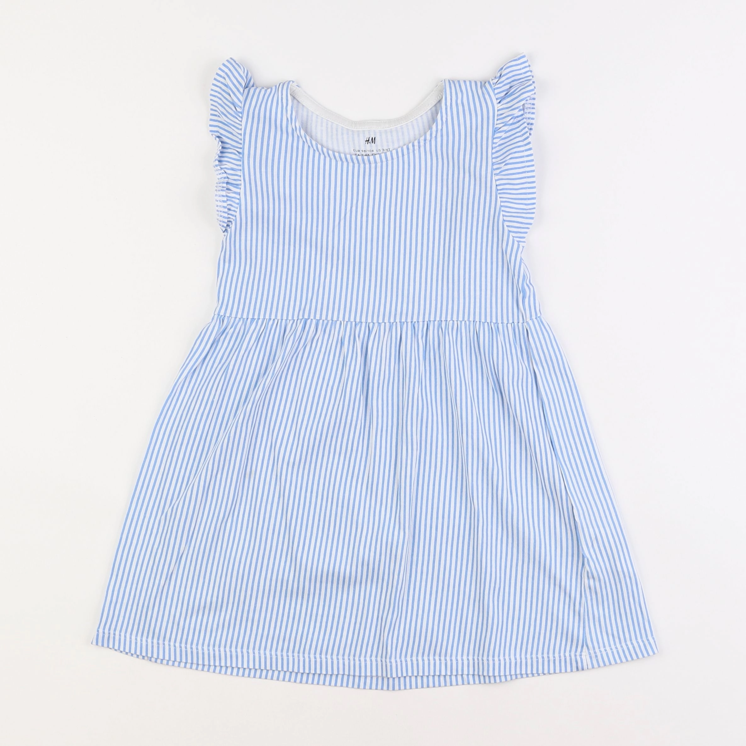 H&M - robe blanc, bleu - 2/4 ans