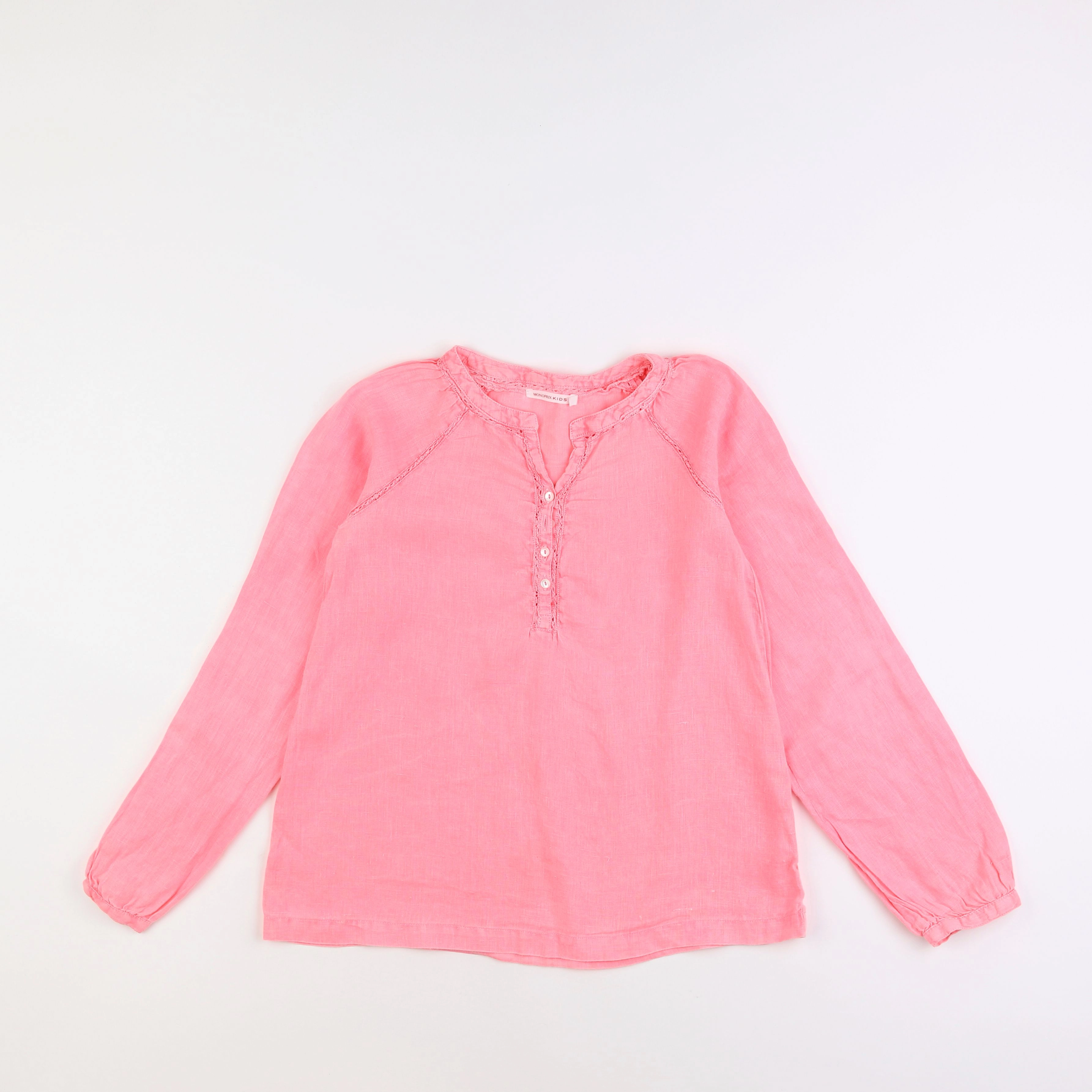 Monoprix - blouse rose fluo - 12 ans