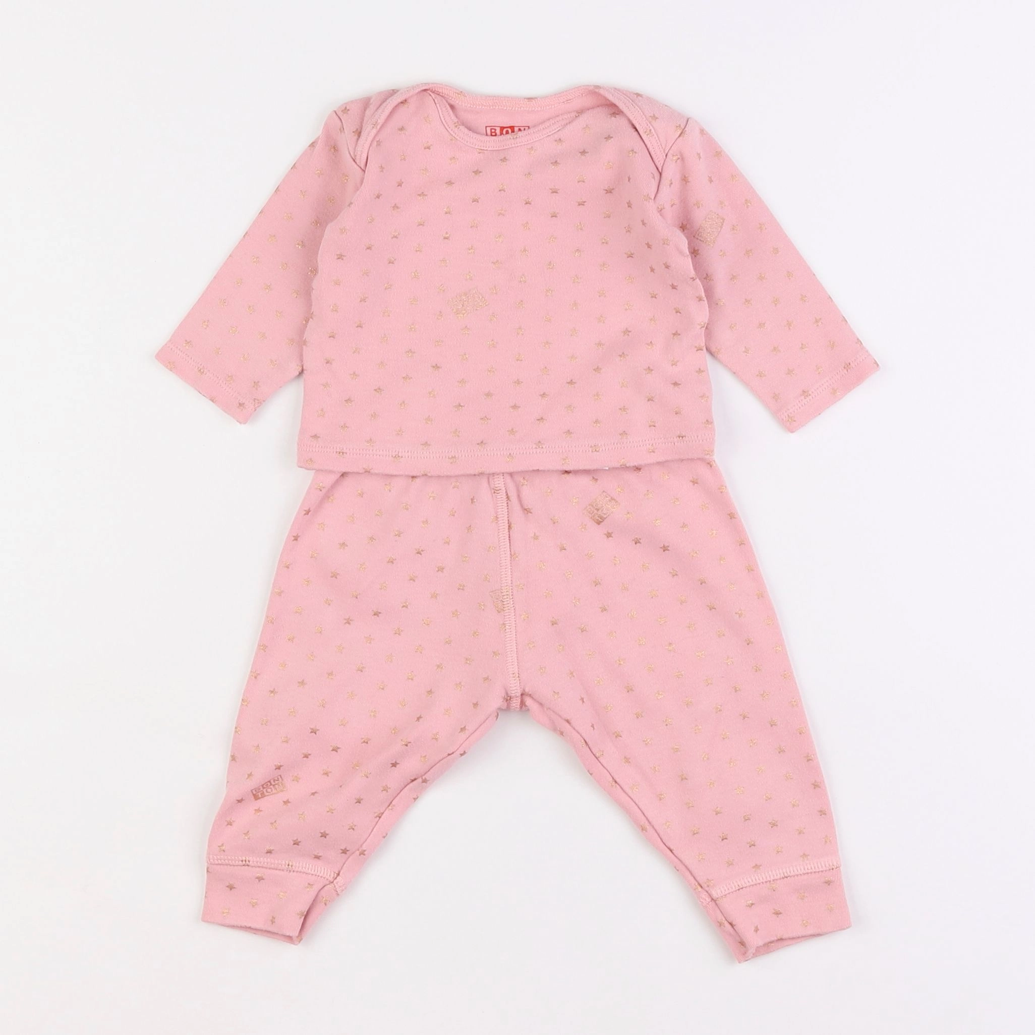 Bonton - pyjama coton rose - 6 mois