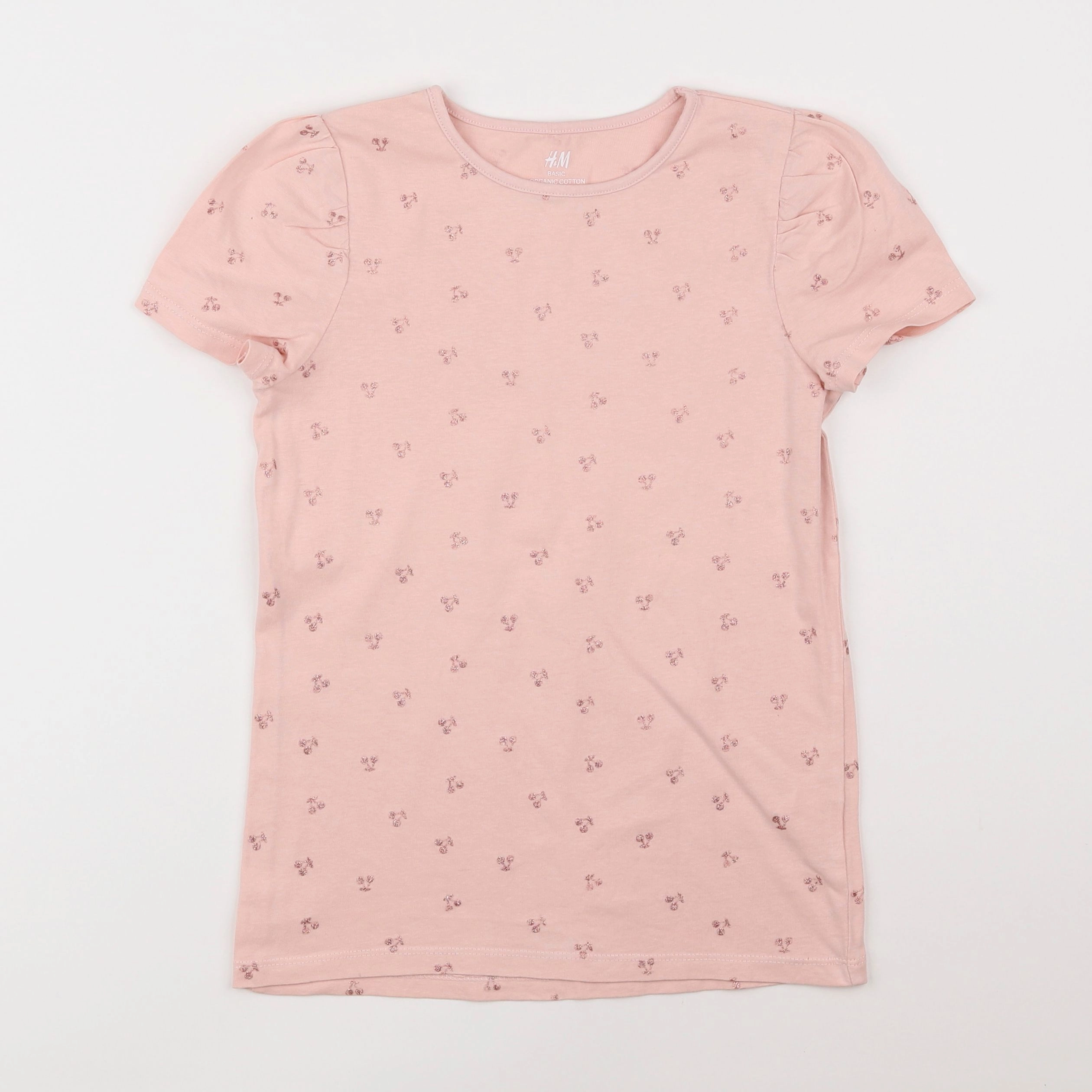 H&M - tee-shirt rose - 8/9 ans