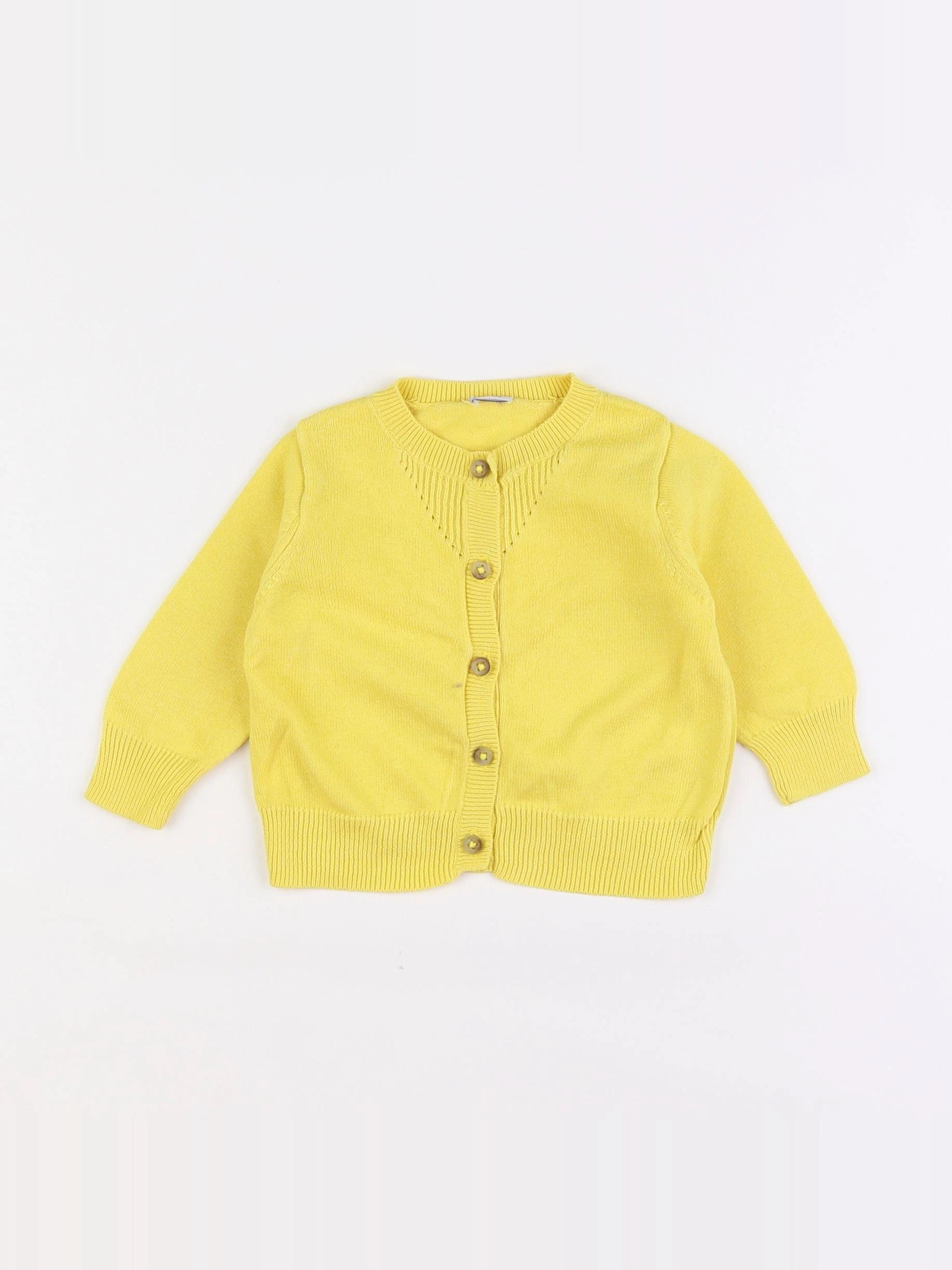 Petit Bateau - gilet jaune - 6 mois