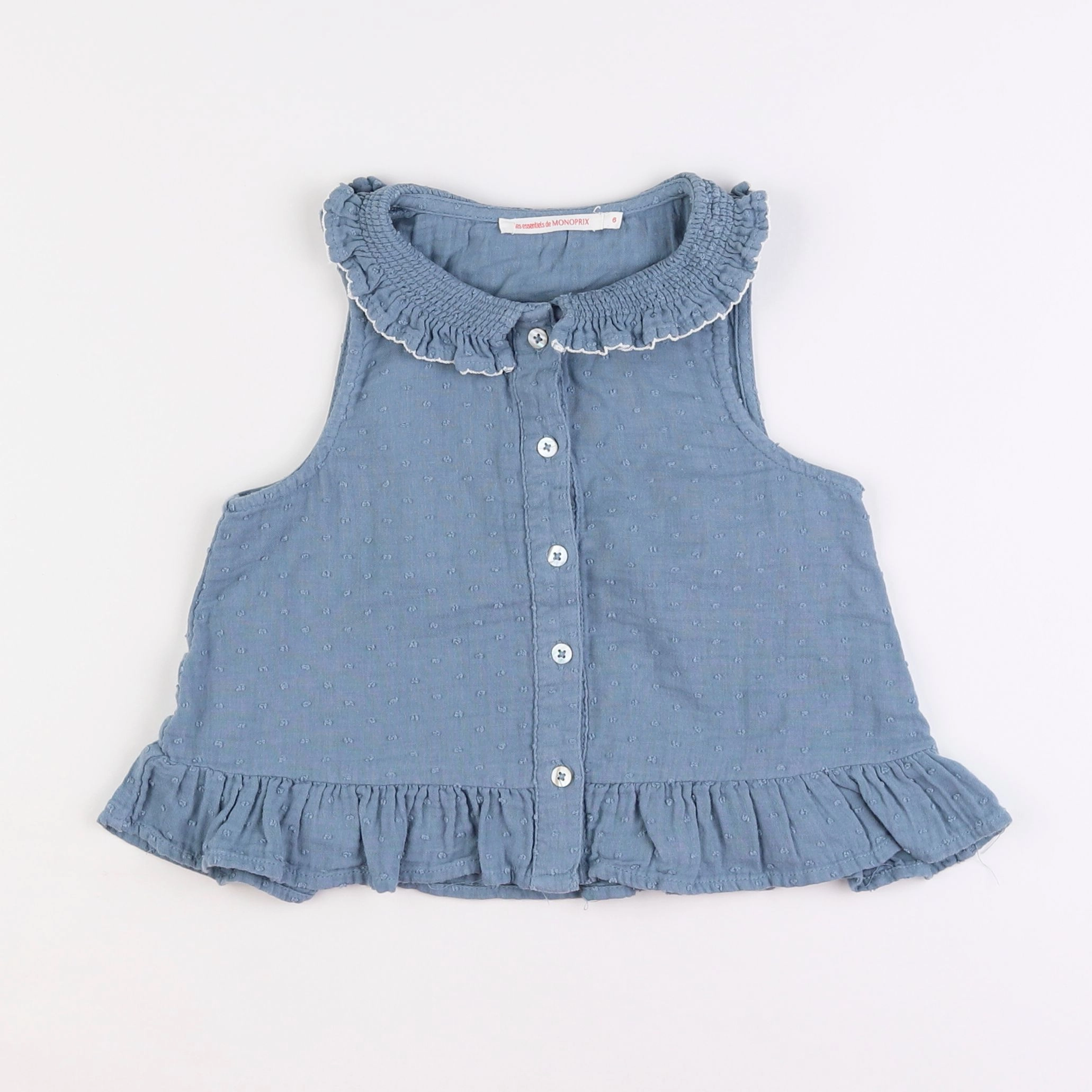 Monoprix - blouse coton bleu - 6 ans