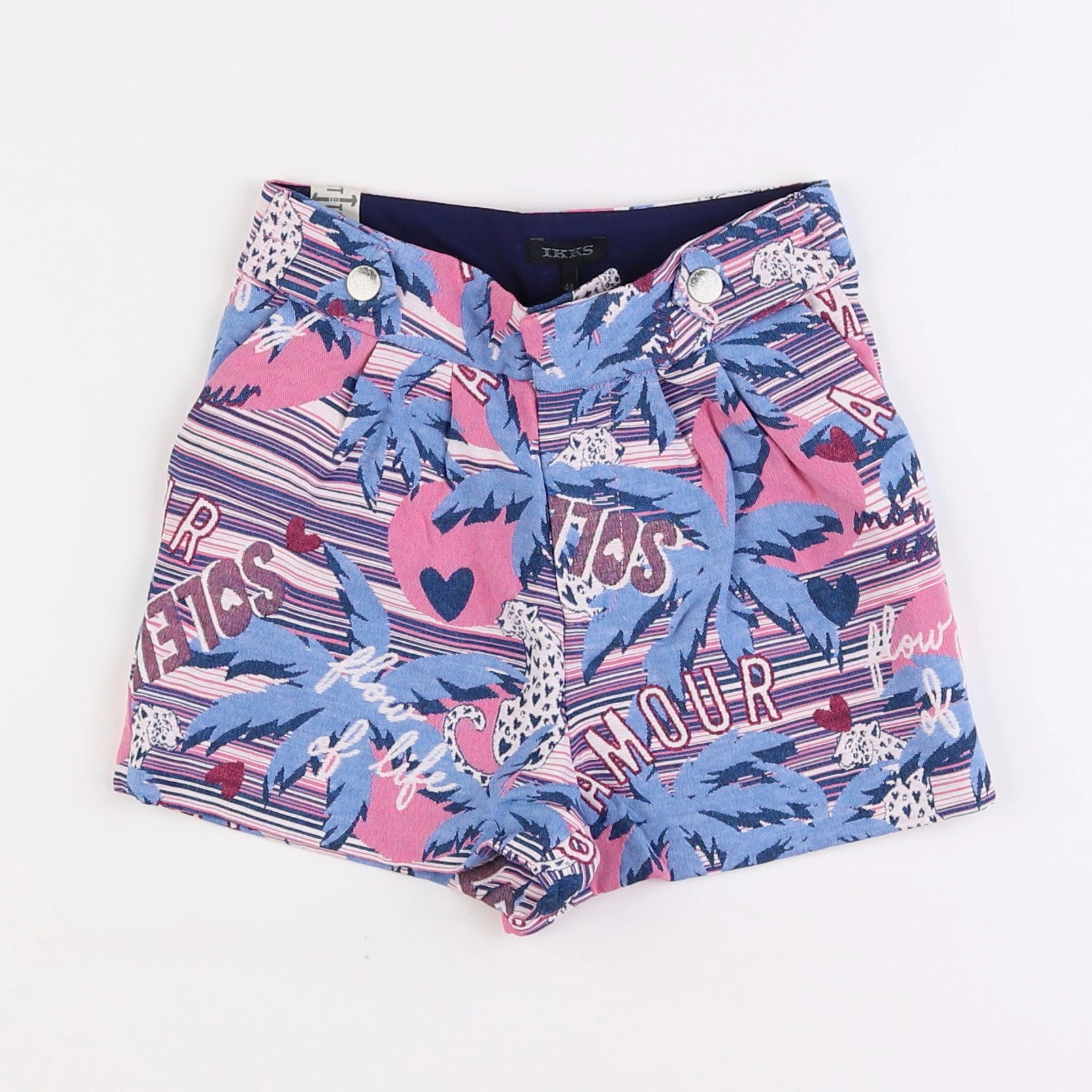 IKKS - short bleu, rose - 4 ans