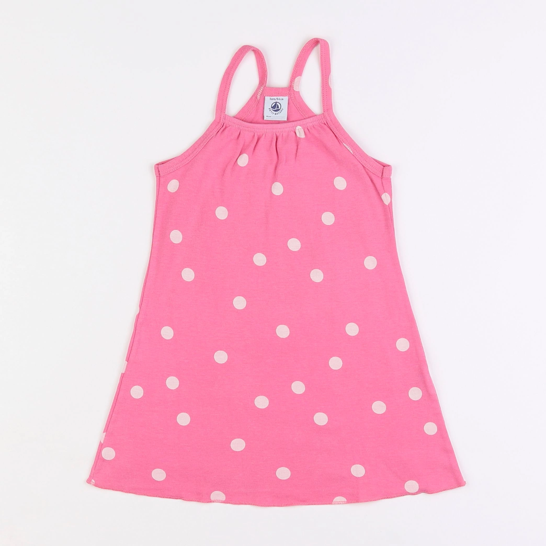 Petit Bateau - chemise de nuit coton rose - 3 ans