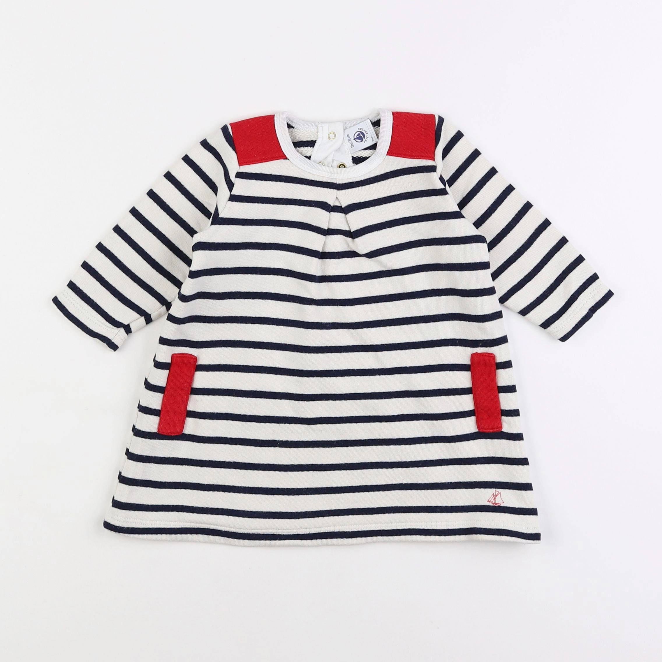 Petit Bateau - robe bleu - 12 mois