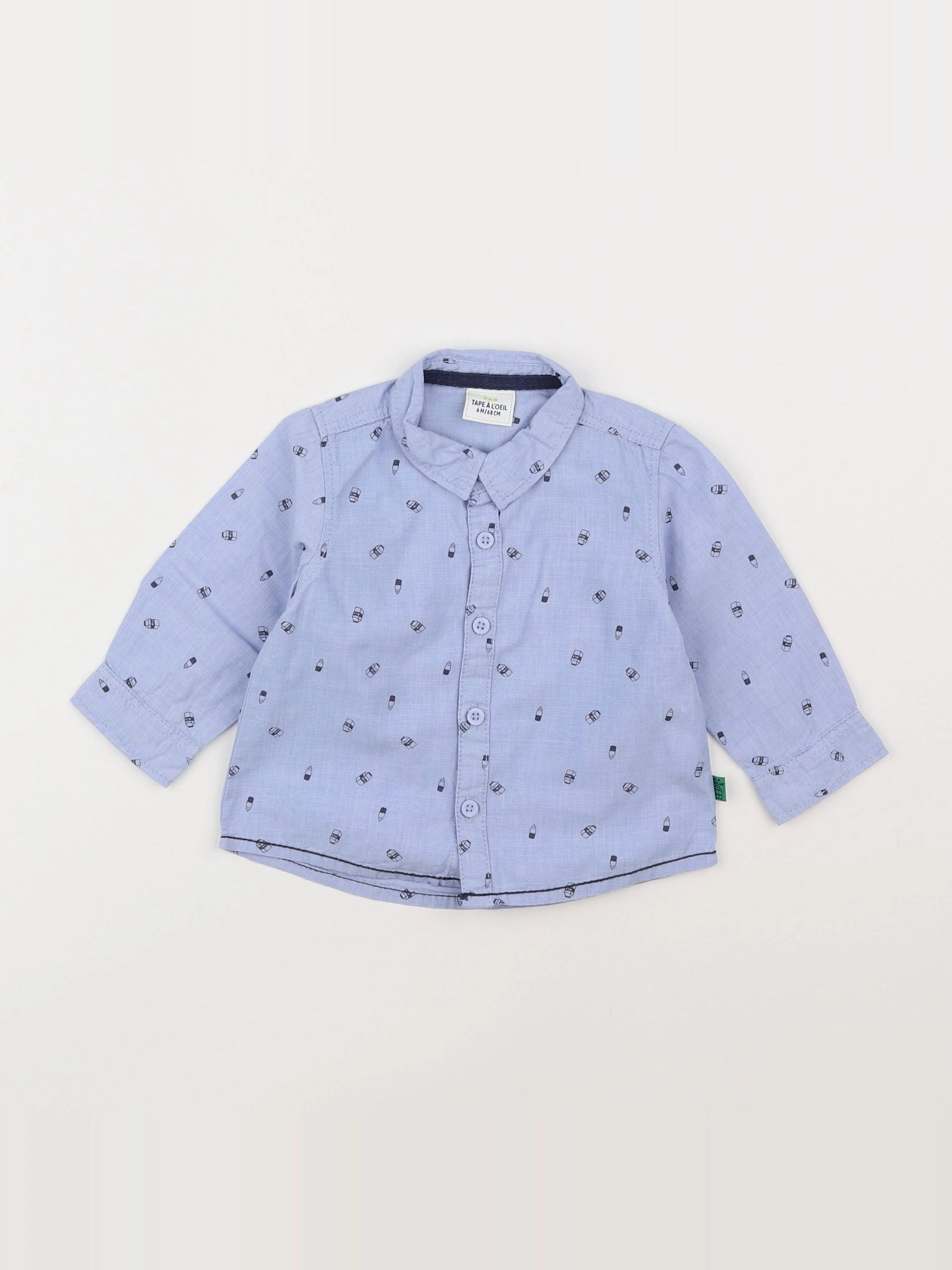 Tape à l'oeil - chemise bleu - 6 mois
