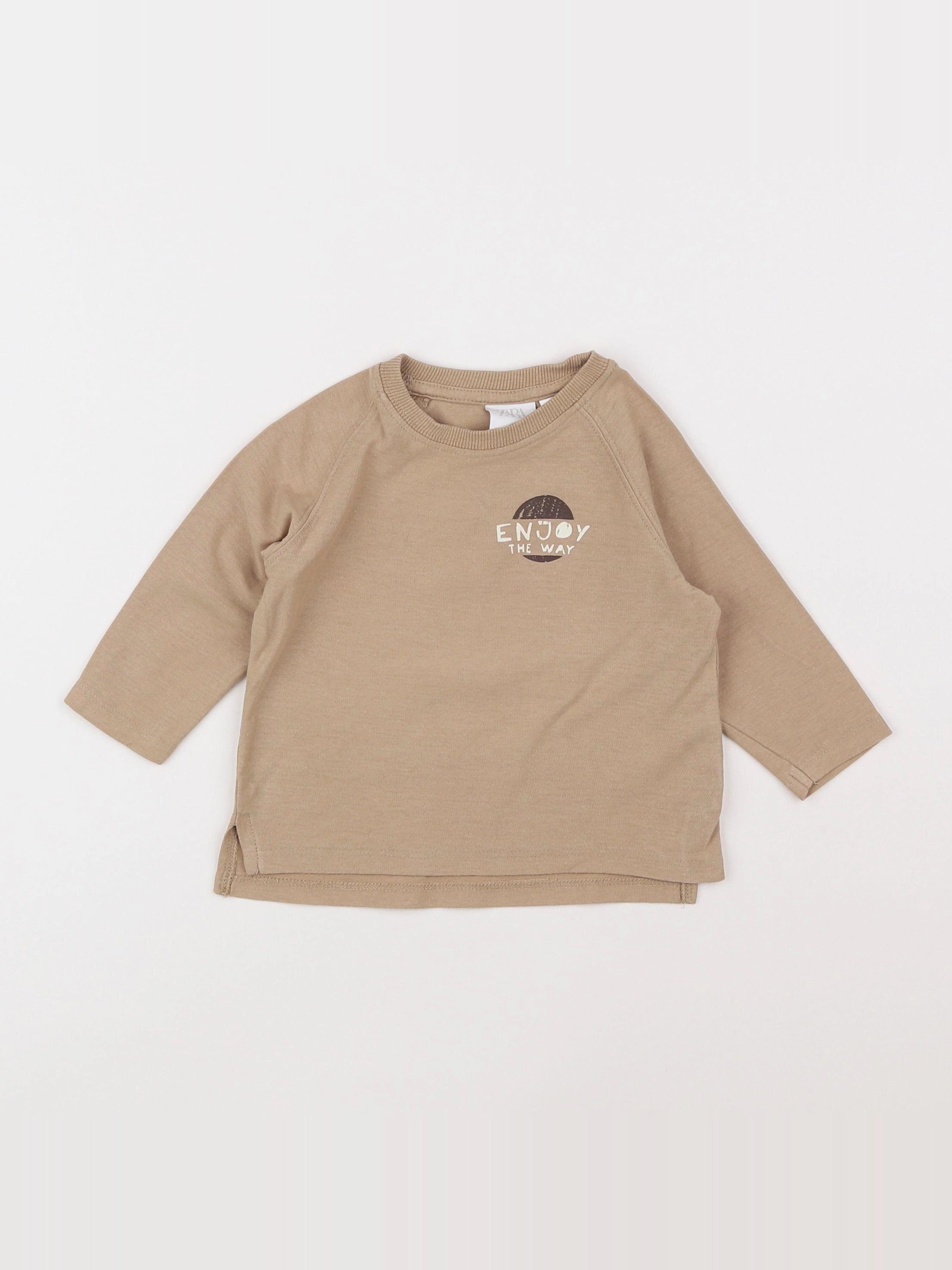 Zara - tee-shirt marron - 3/6 mois