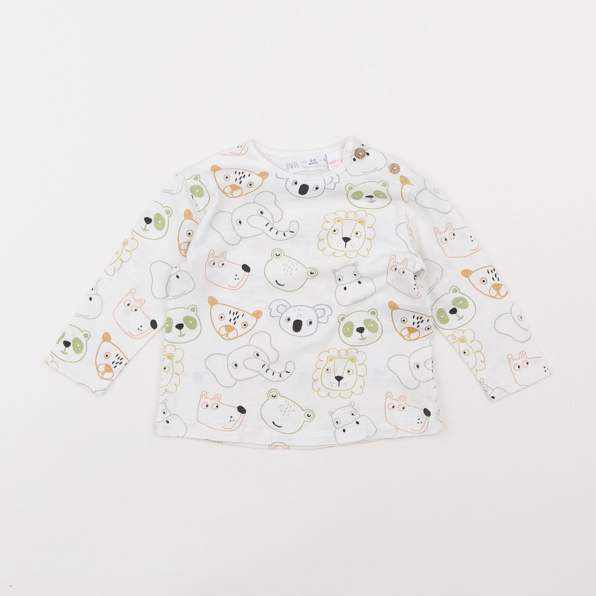 Zara - tee-shirt multicolore - 6/9 mois