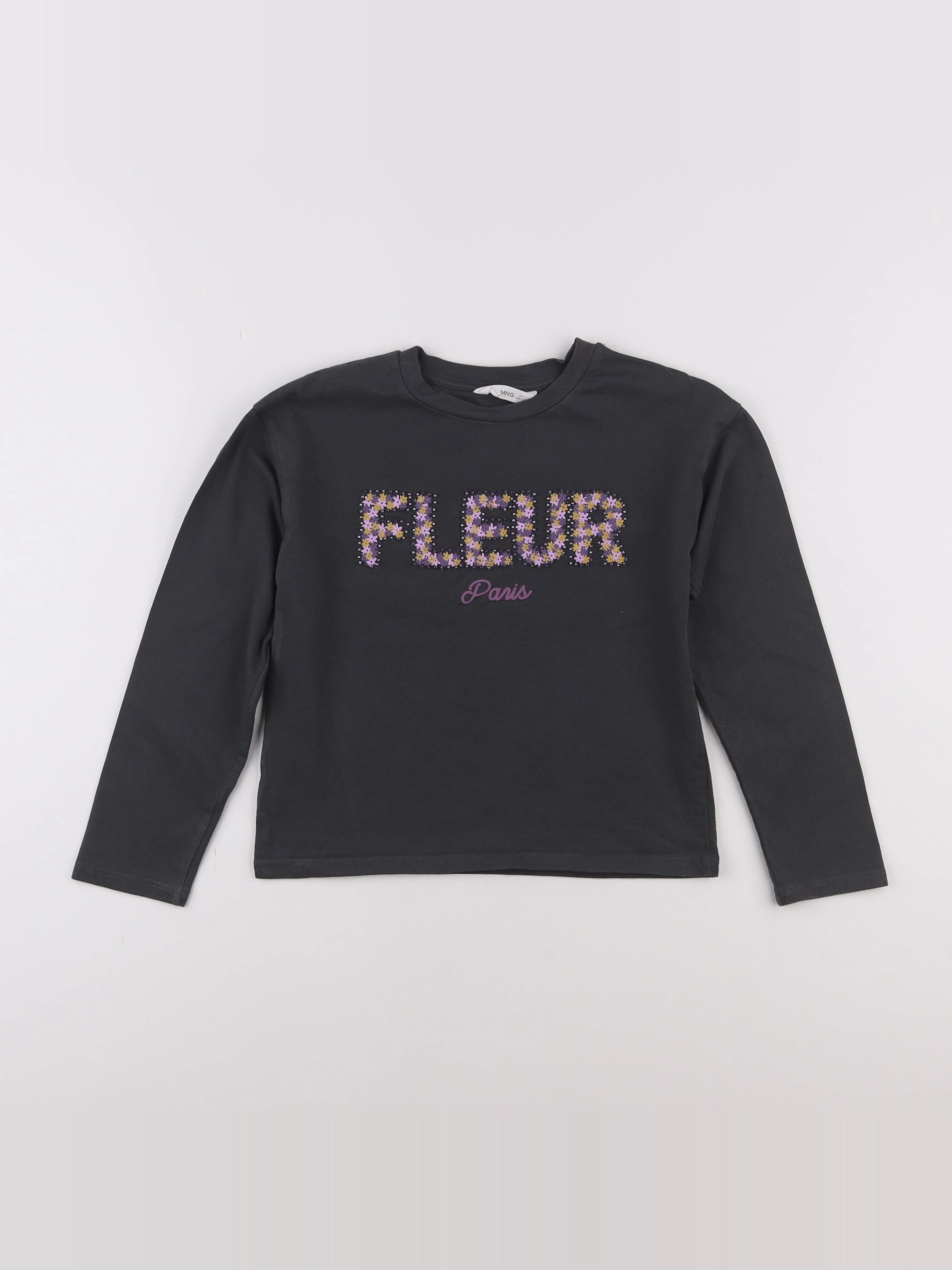 Mango - tee-shirt gris - 7/8 ans