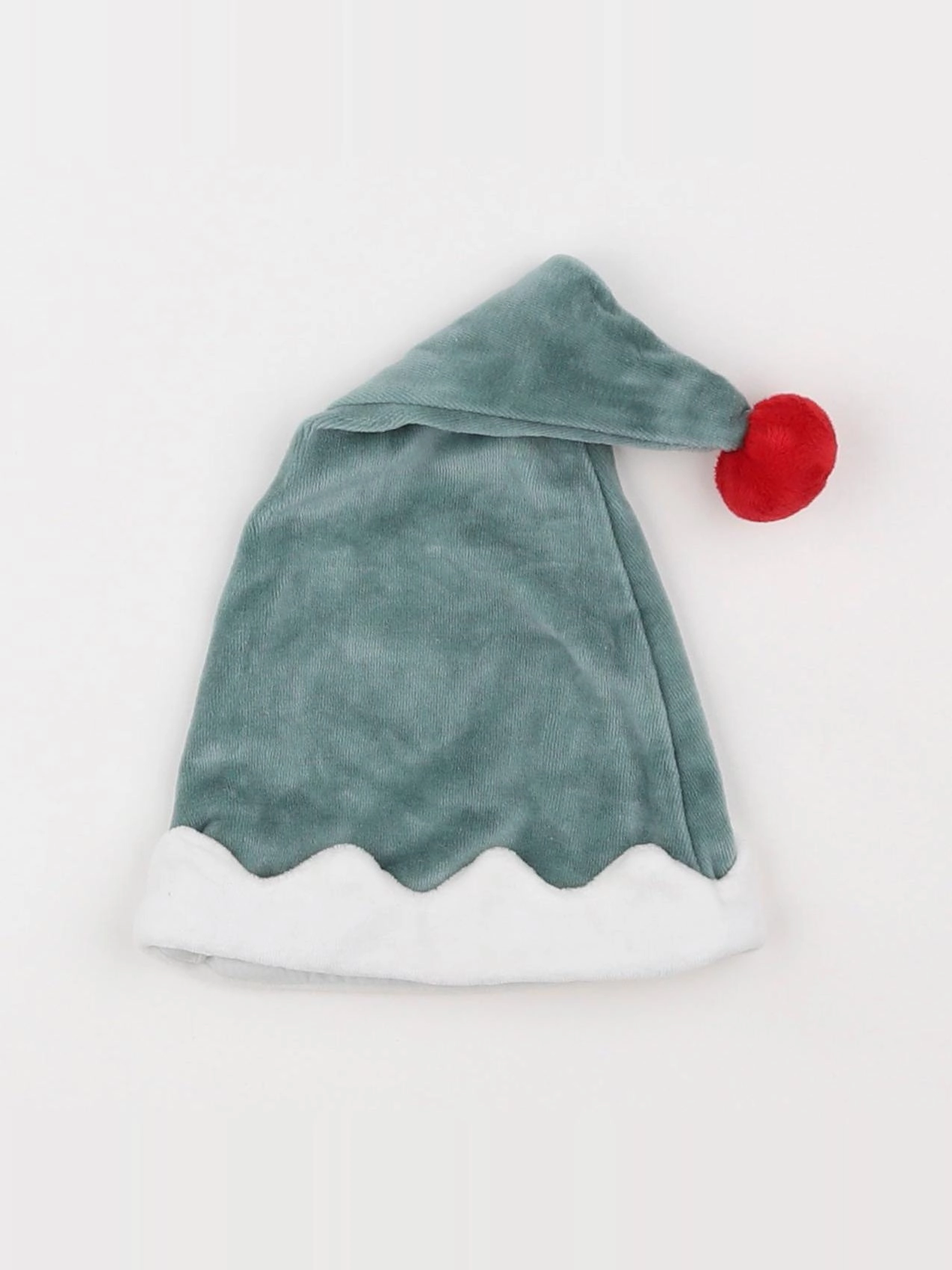 Vertbaudet - bonnet velours vert - 12 mois