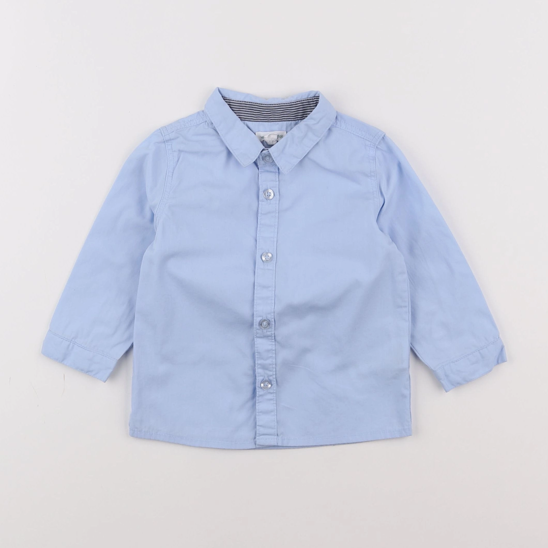 Vertbaudet - chemise bleu - 12 mois