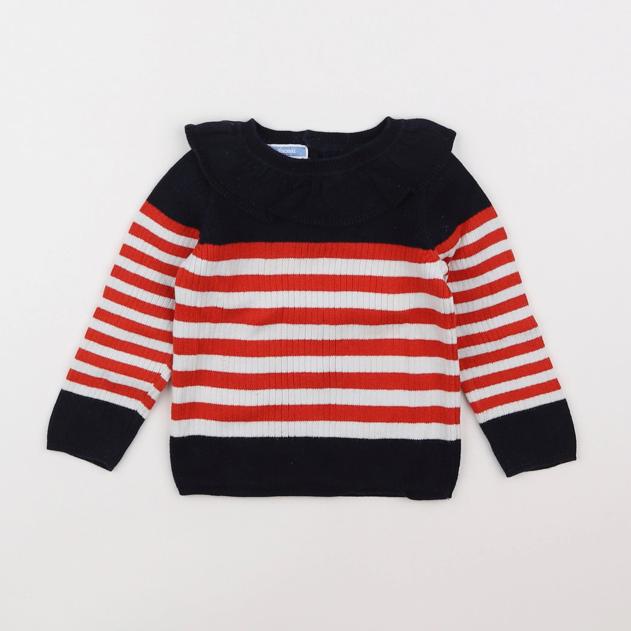 Jacadi - pull bleu, rouge - 18 mois