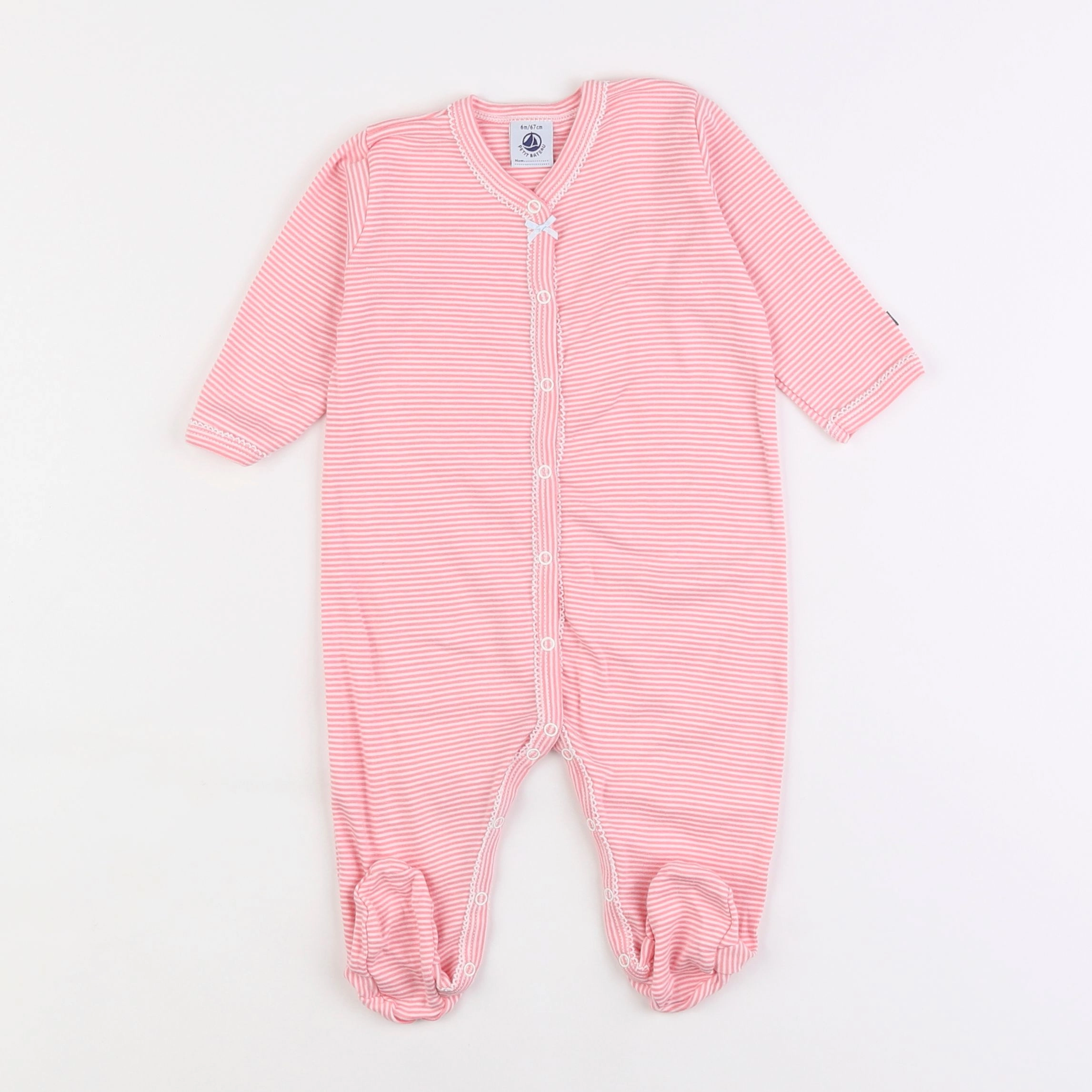 Petit Bateau - pyjama coton rose - 6 mois