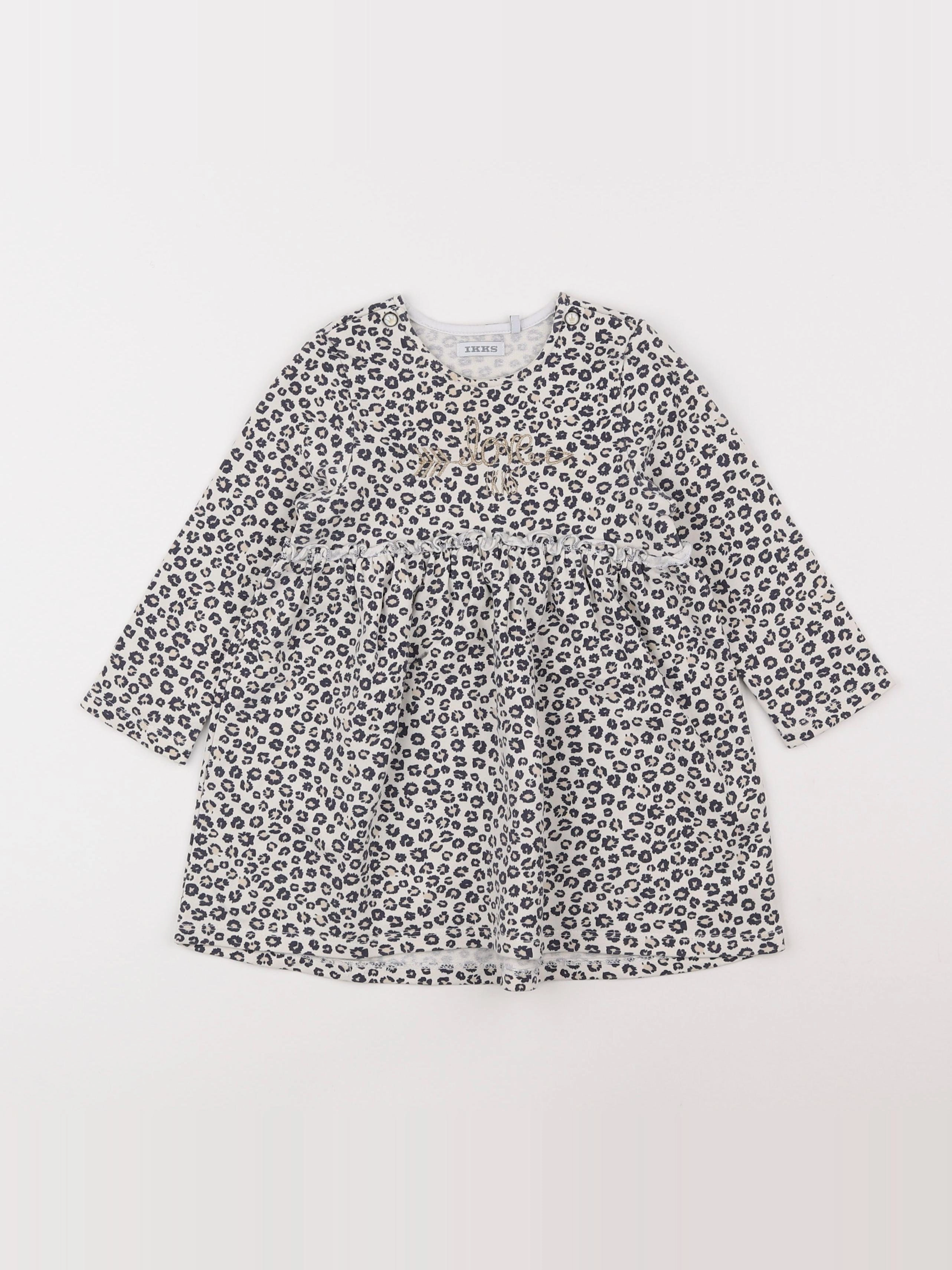 IKKS - robe blanc, gris - 2 ans