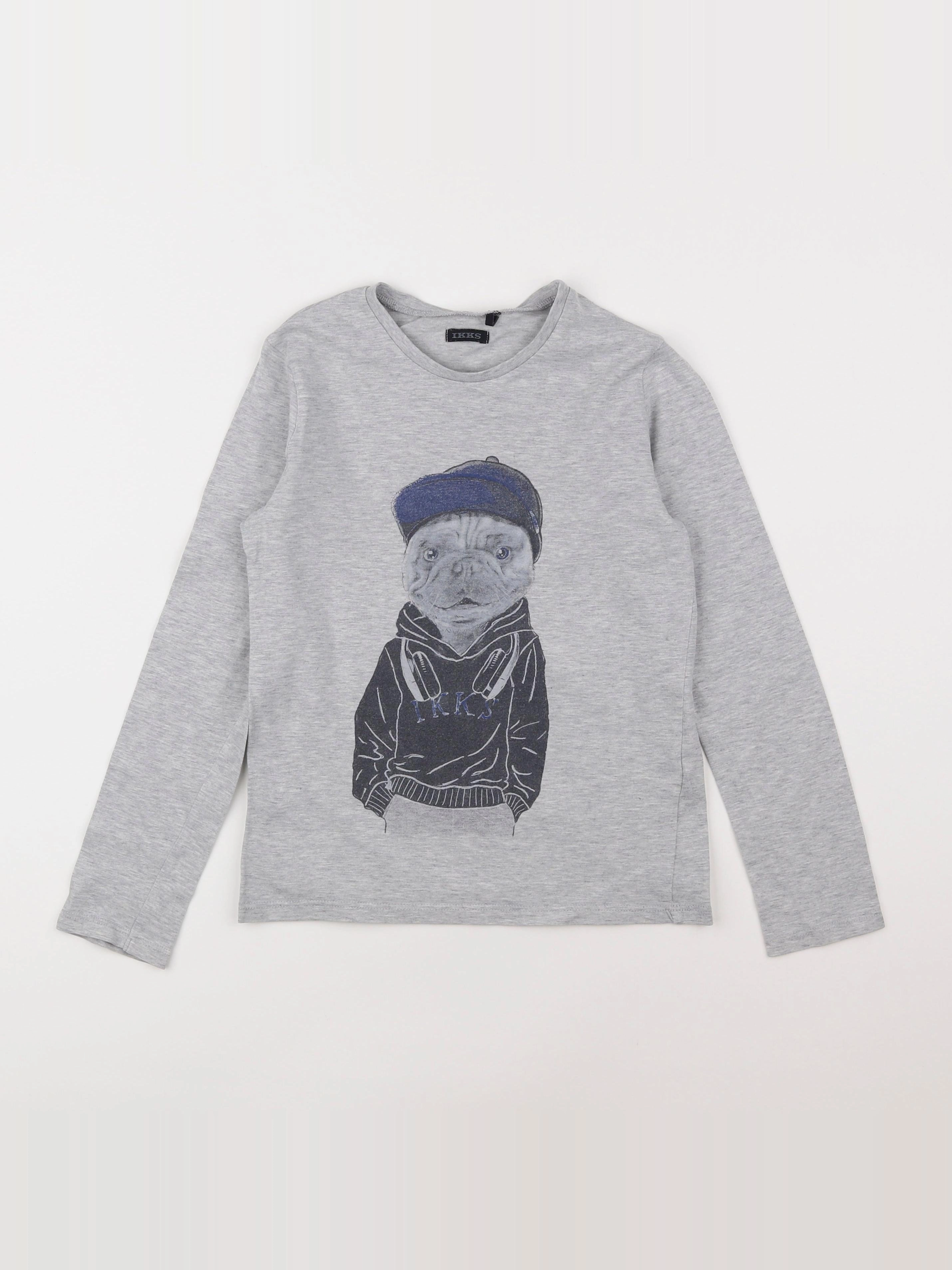 IKKS - tee-shirt gris - 8 ans