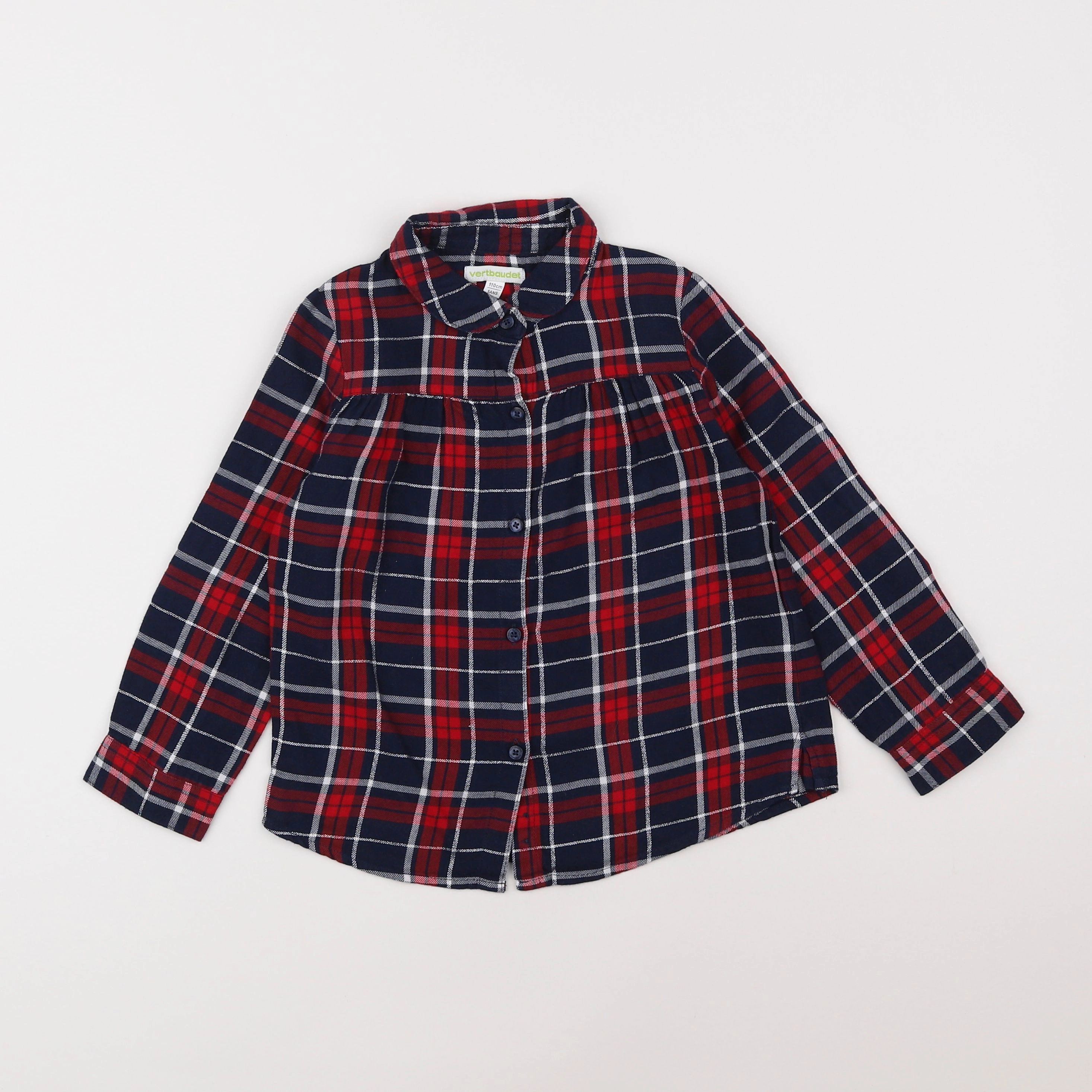 Vertbaudet - chemise rouge, bleu - 5 ans