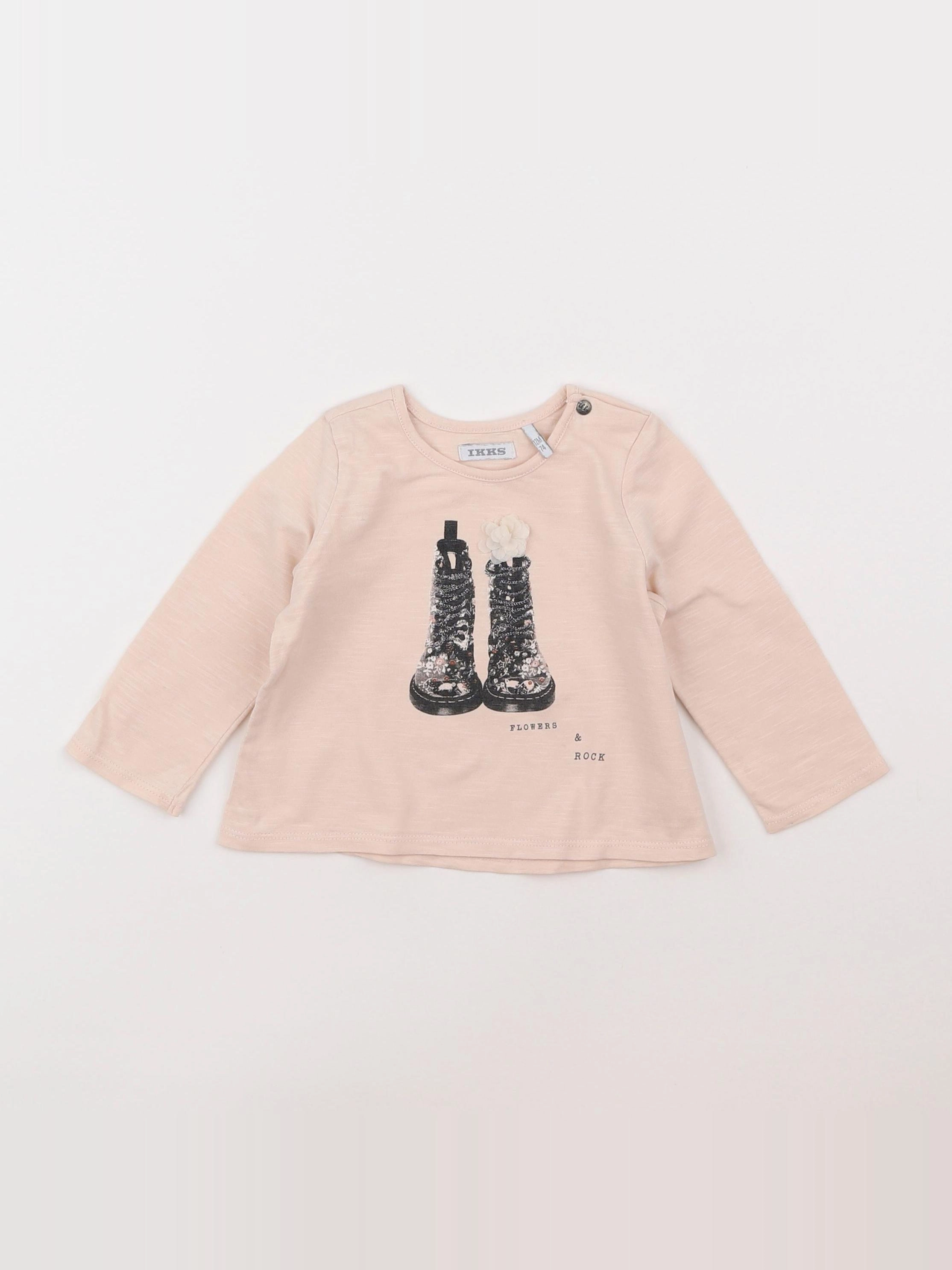 IKKS - tee-shirt rose - 12 mois