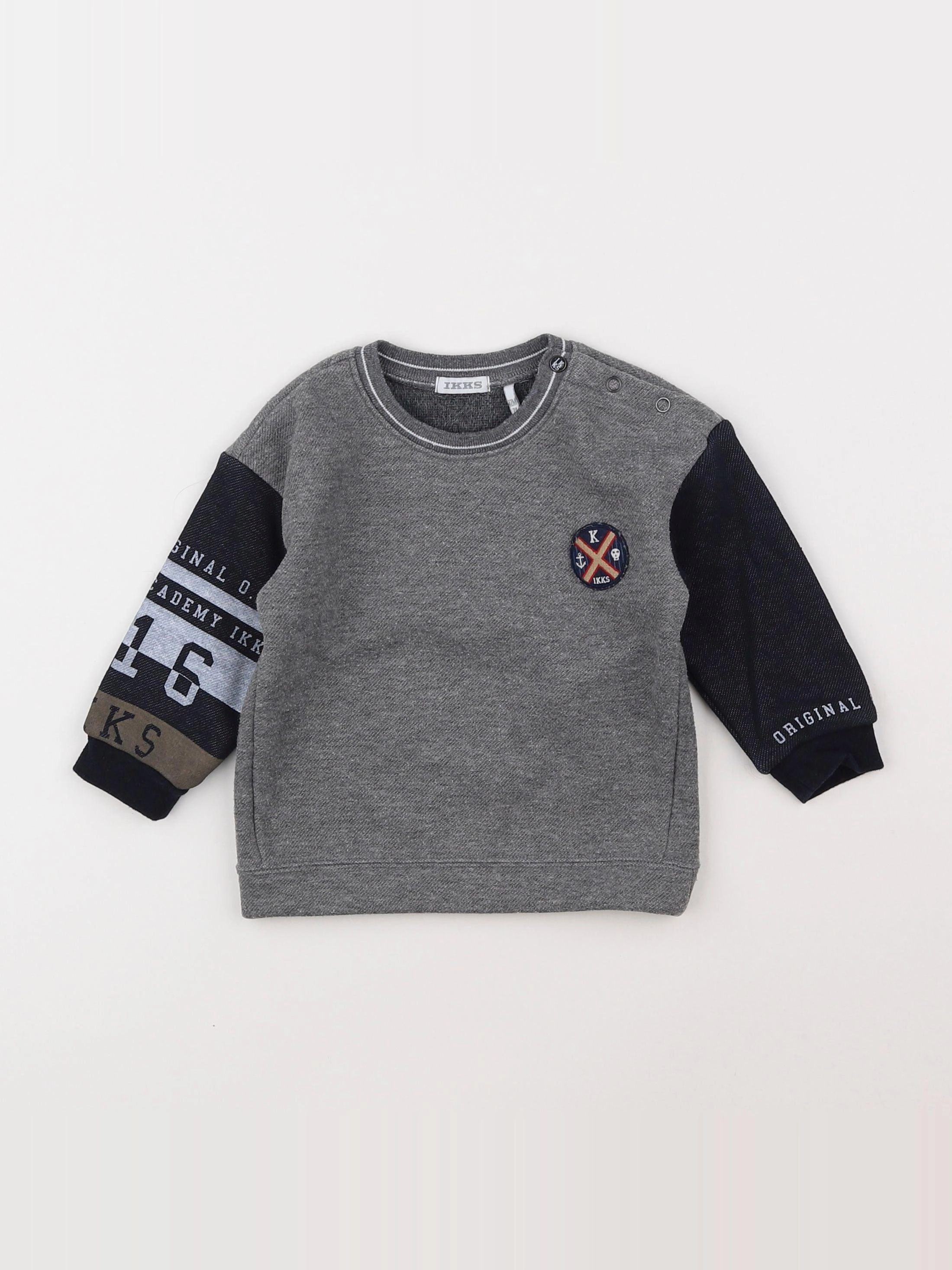 IKKS - sweat gris - 12 mois