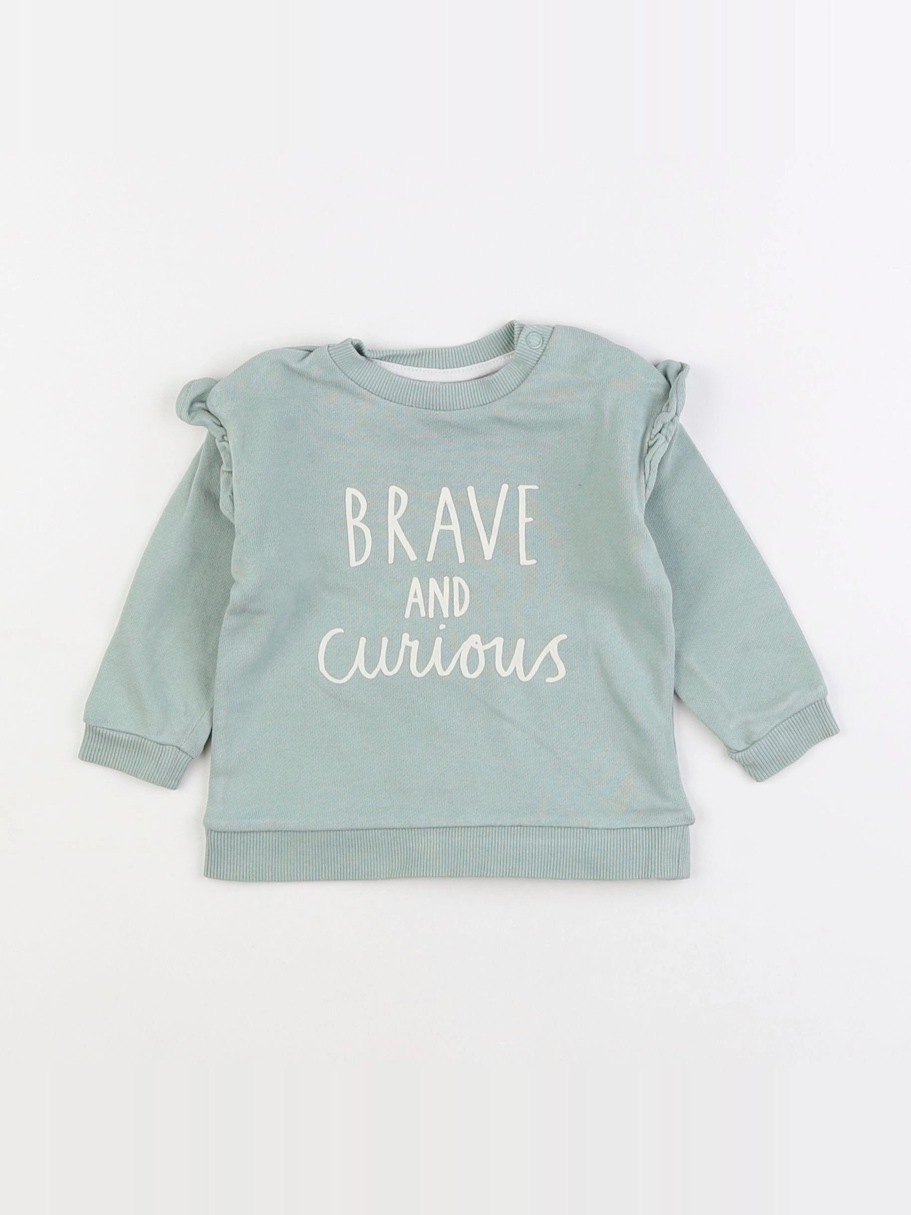 H&M - sweat vert - 4/6 mois