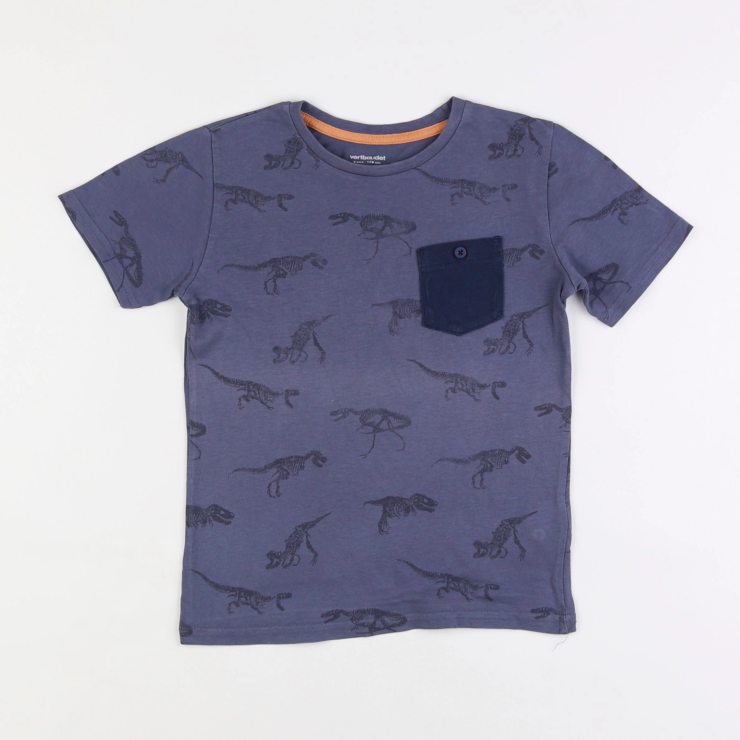 Vertbaudet - tee-shirt bleu - 8 ans