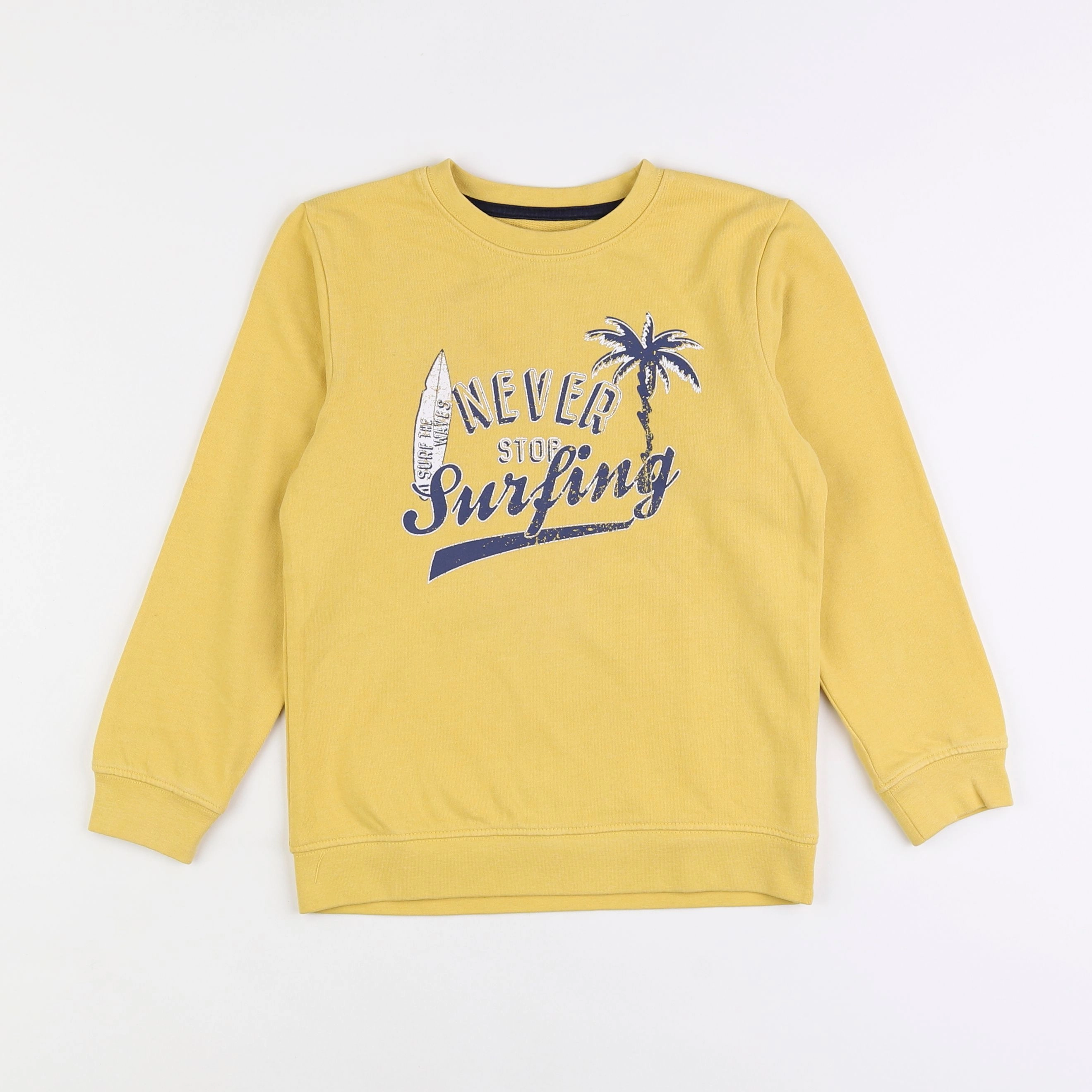 Vertbaudet - sweat jaune - 8 ans