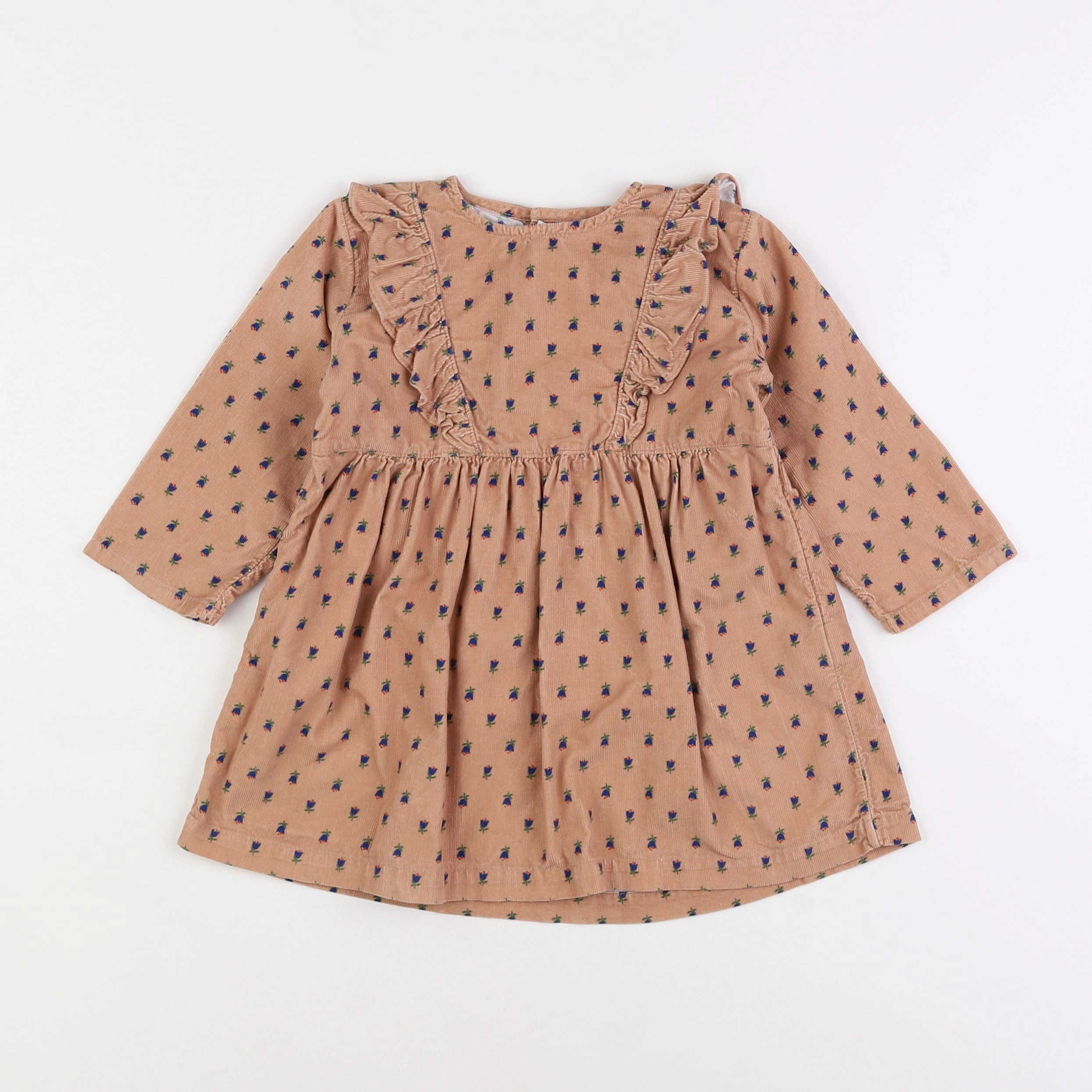 Petit Bateau - robe marron - 2 ans