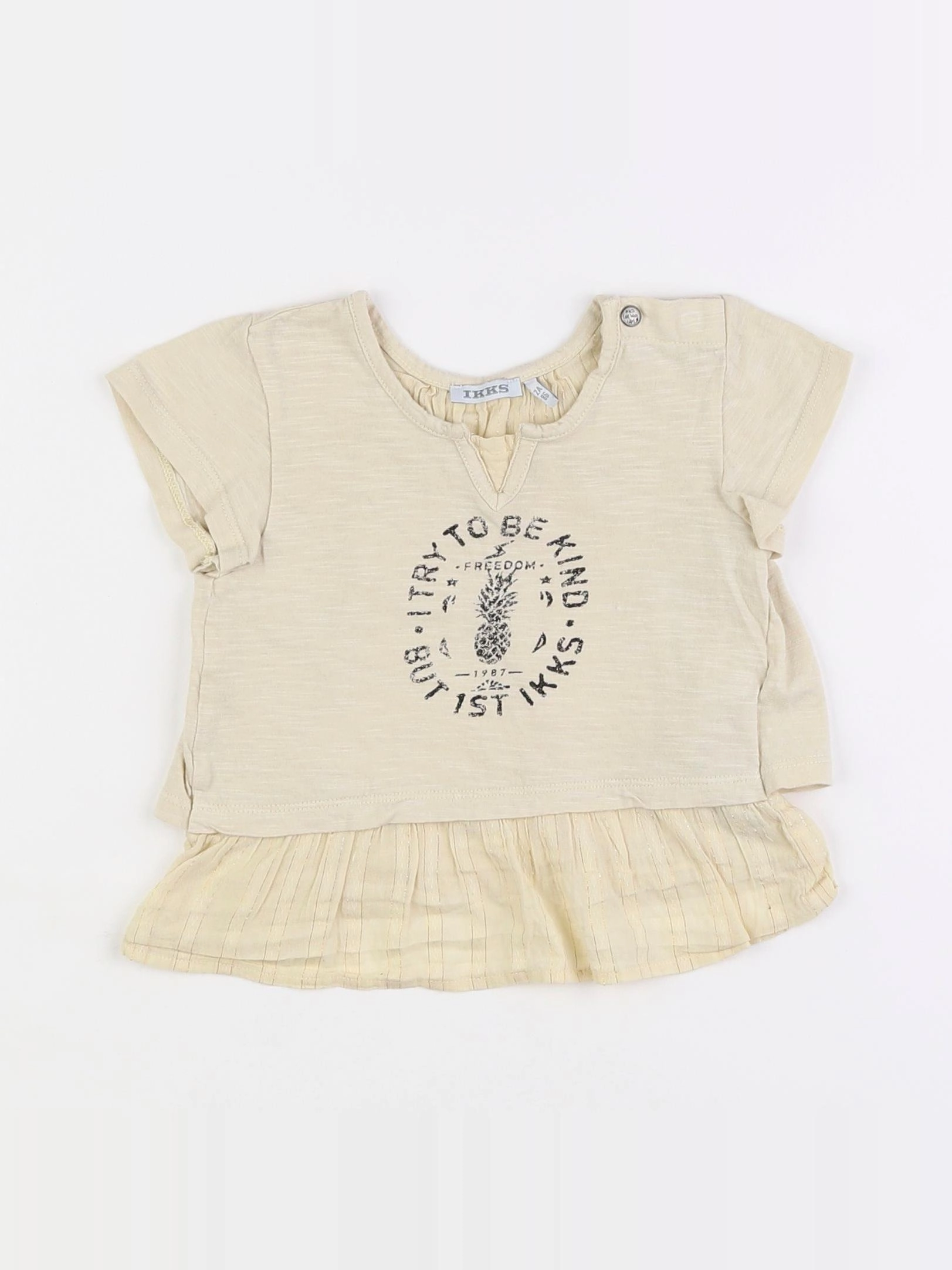 IKKS - tee-shirt beige - 2 ans