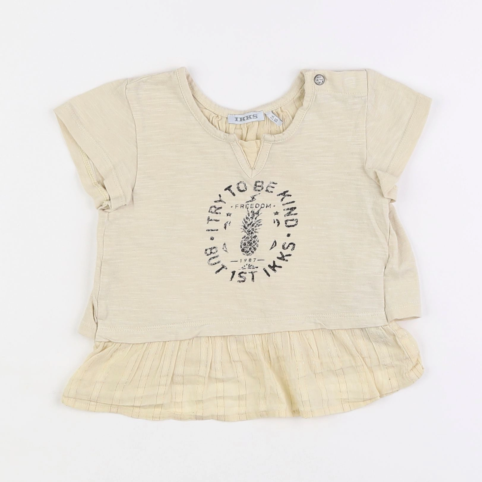 IKKS - tee-shirt beige - 2 ans