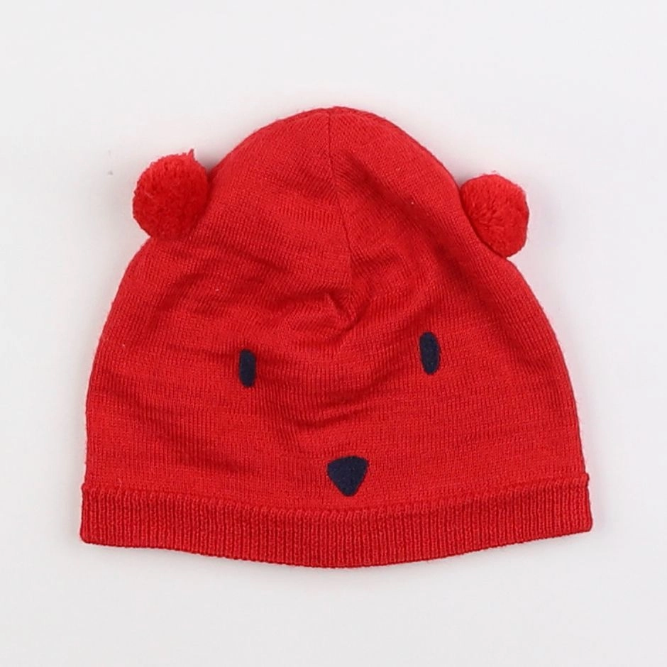 Petit Bateau - bonnet rouge - 18 mois à 2 ans