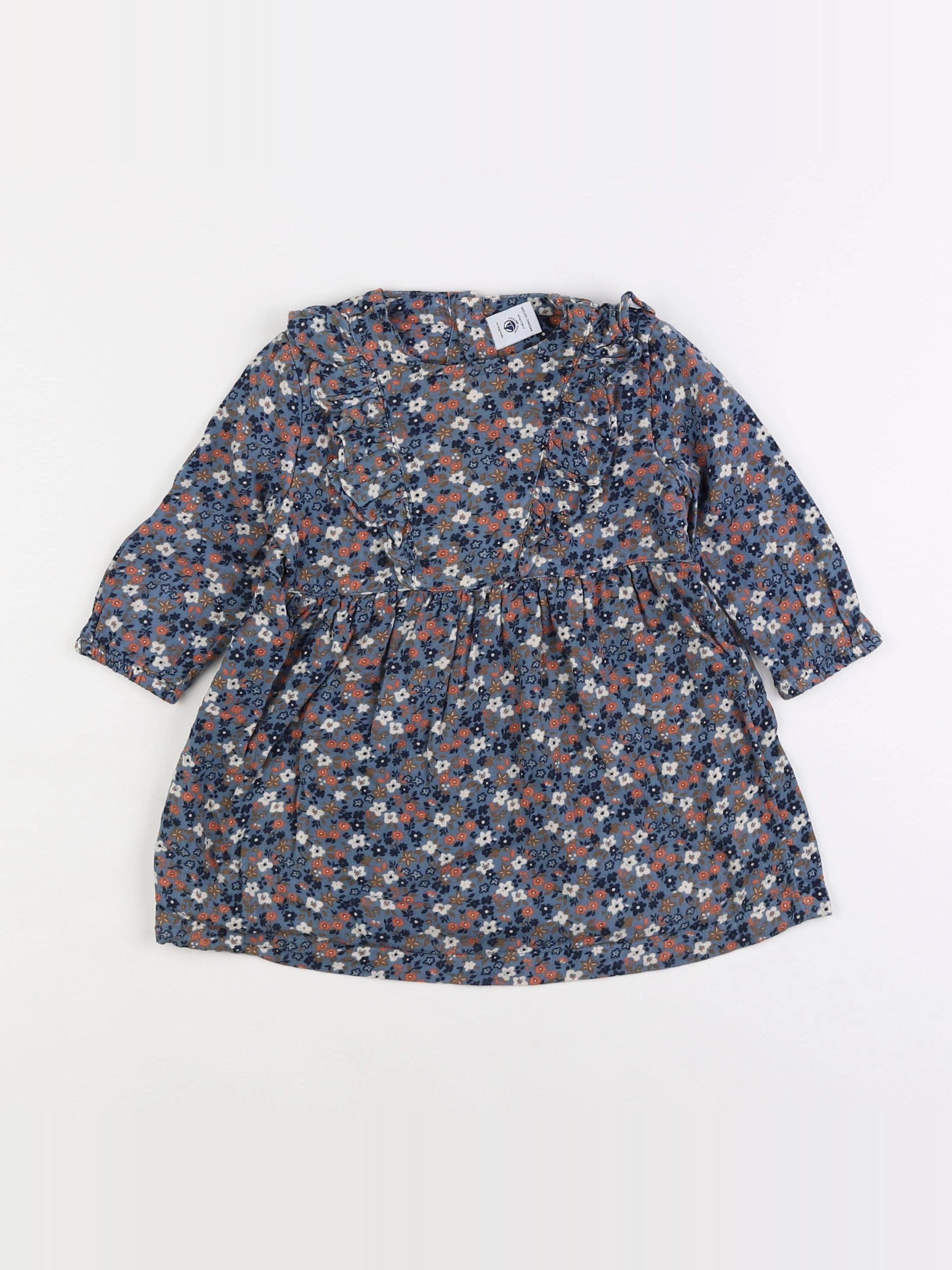 Petit Bateau - robe bleu - 18 mois