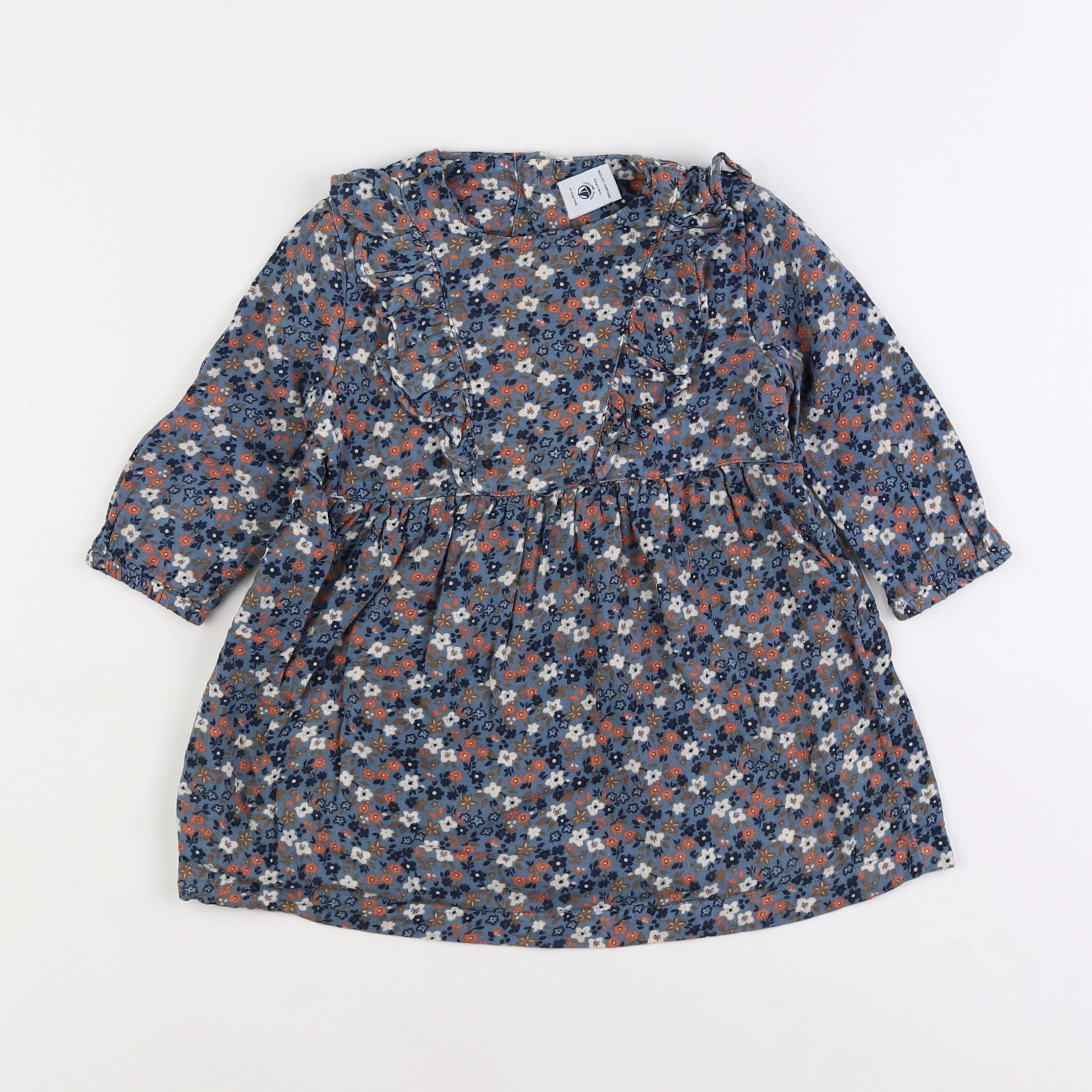 Petit Bateau - robe bleu - 18 mois