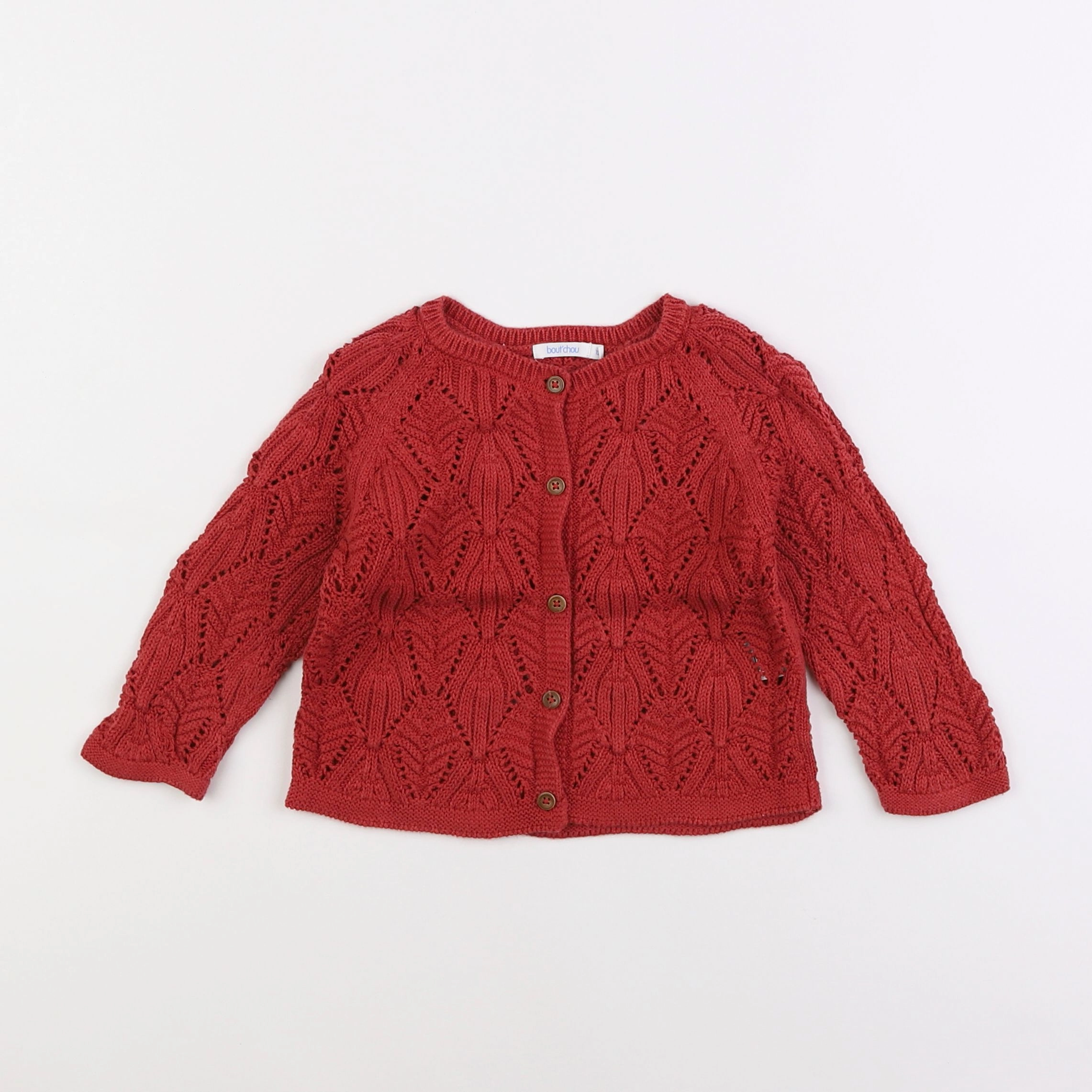 Boutchou - gilet rouge - 12 mois