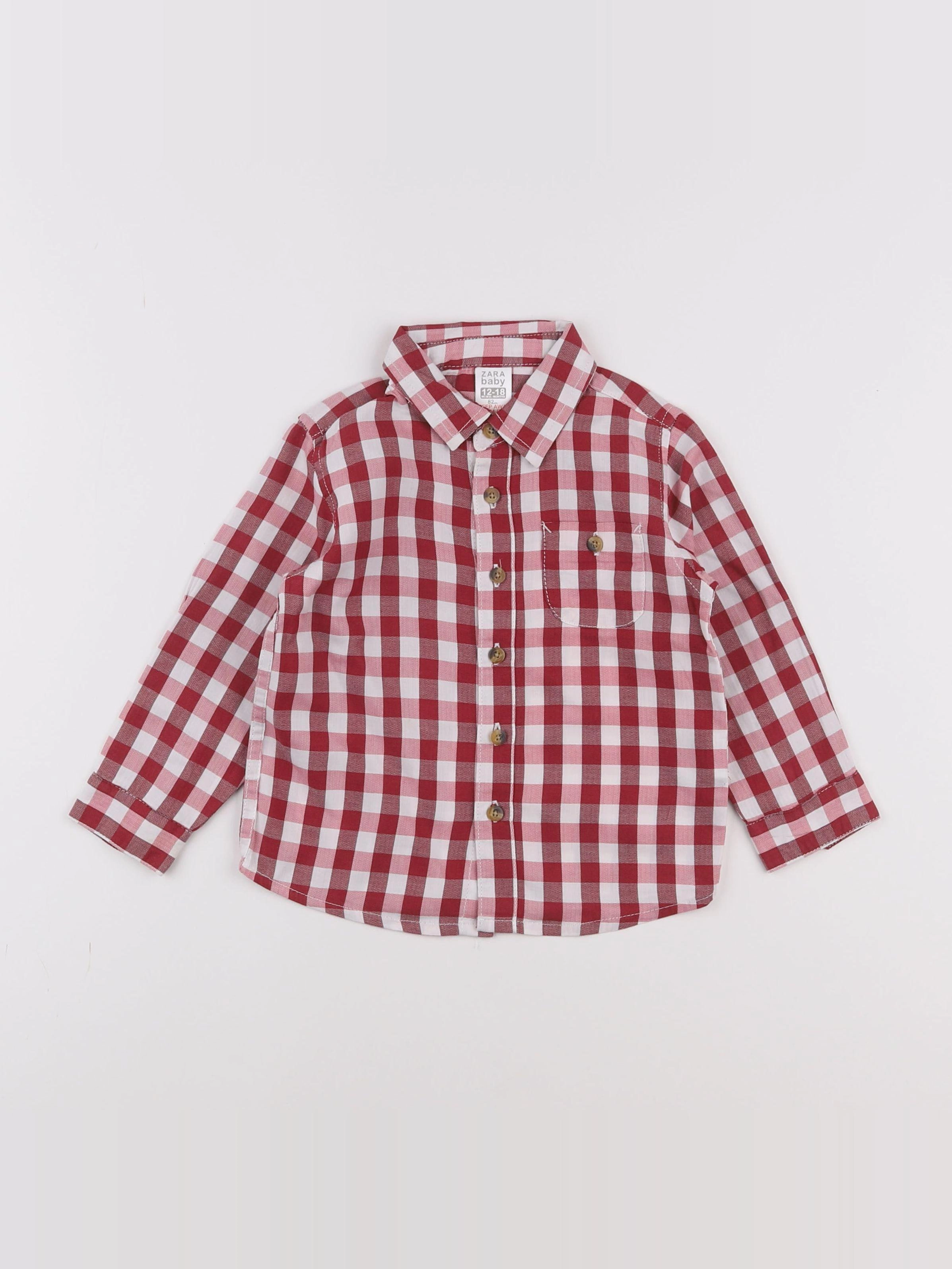 Zara - chemise rouge - 12/18 mois