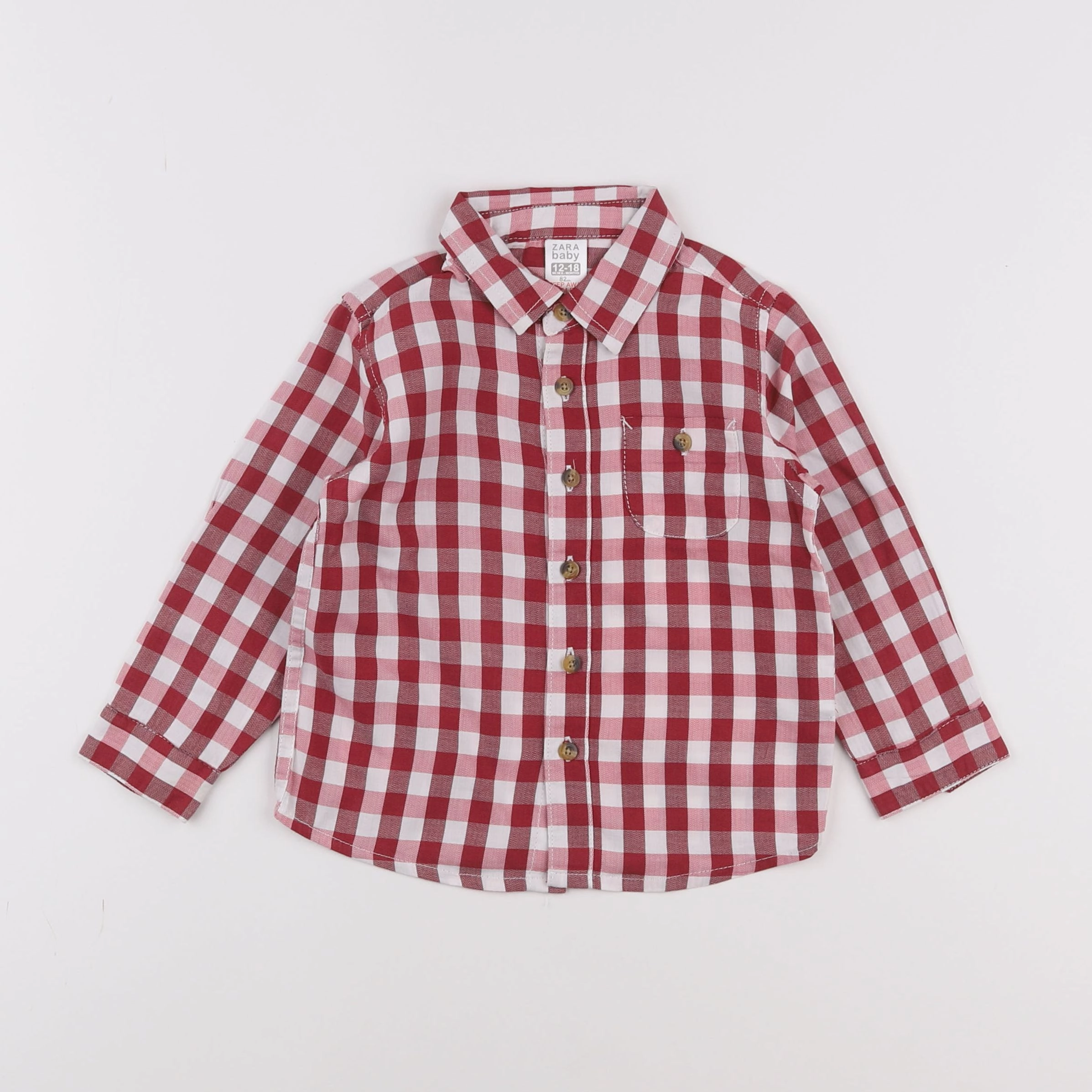 Zara - chemise rouge - 12/18 mois