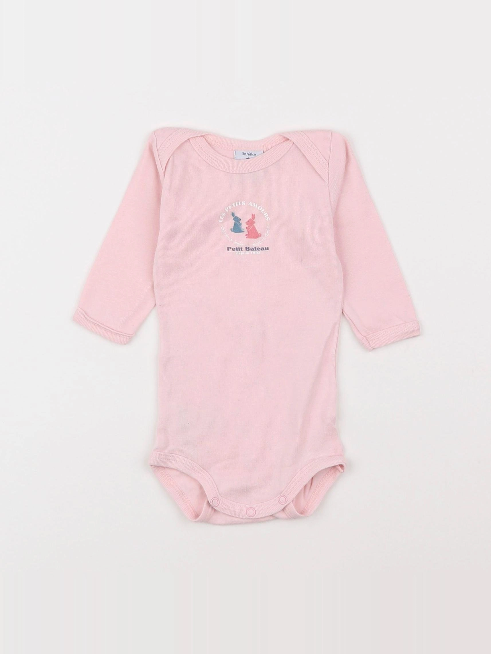 Petit Bateau - body rose - 3 mois