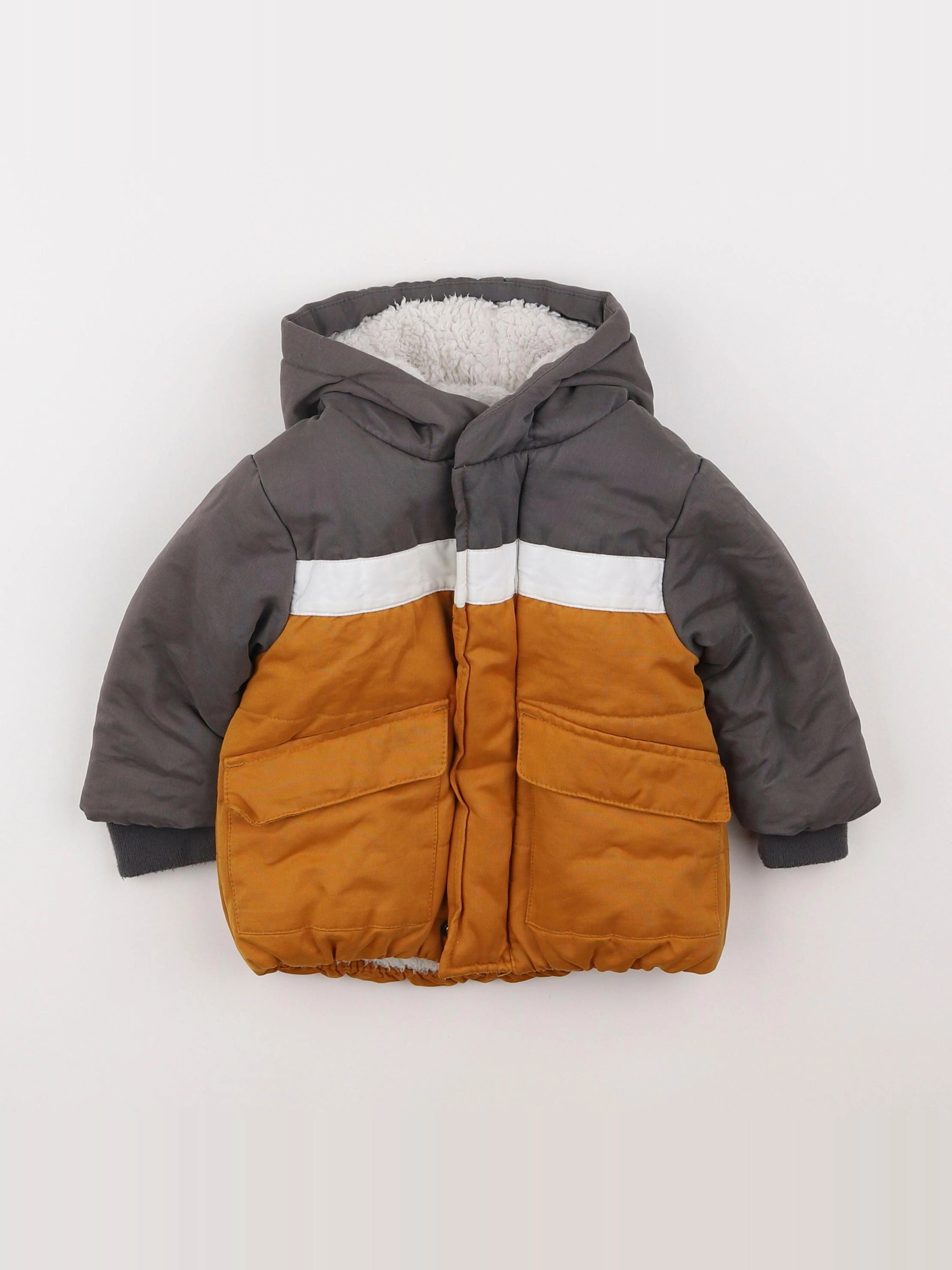 Vertbaudet - parka jaune, gris - 12 mois