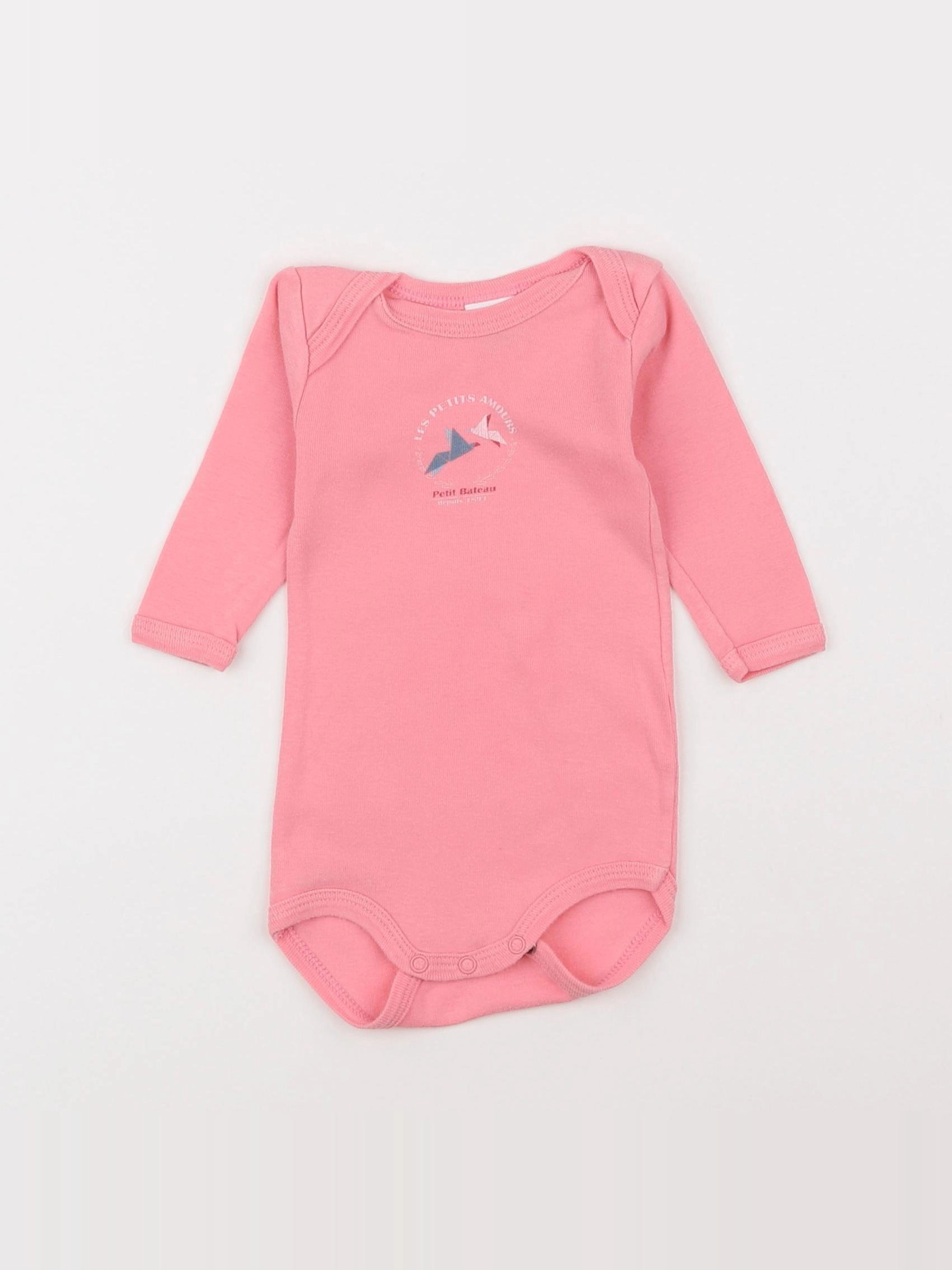 Petit Bateau - body rose - 3 mois
