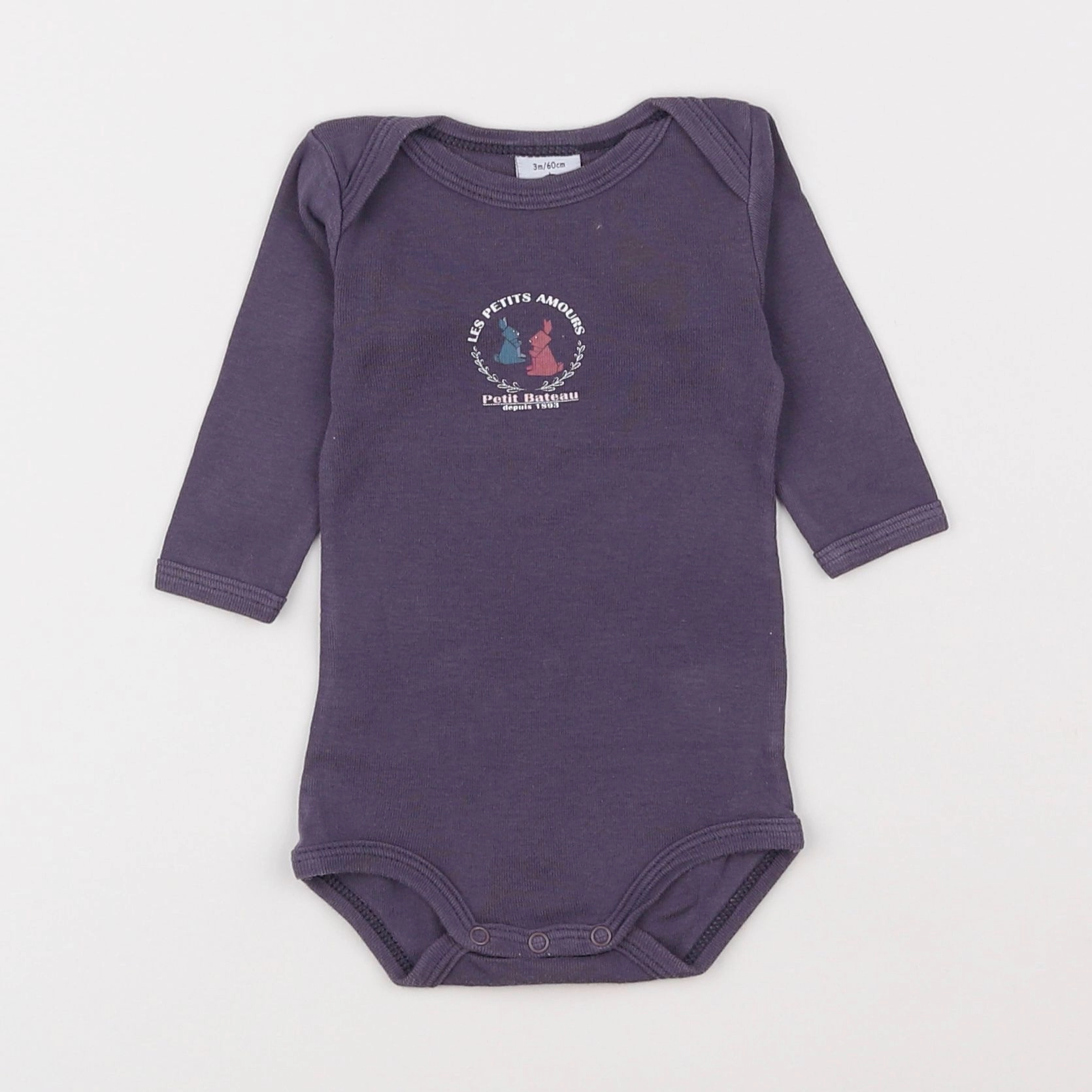 Petit Bateau - body violet - 3 mois