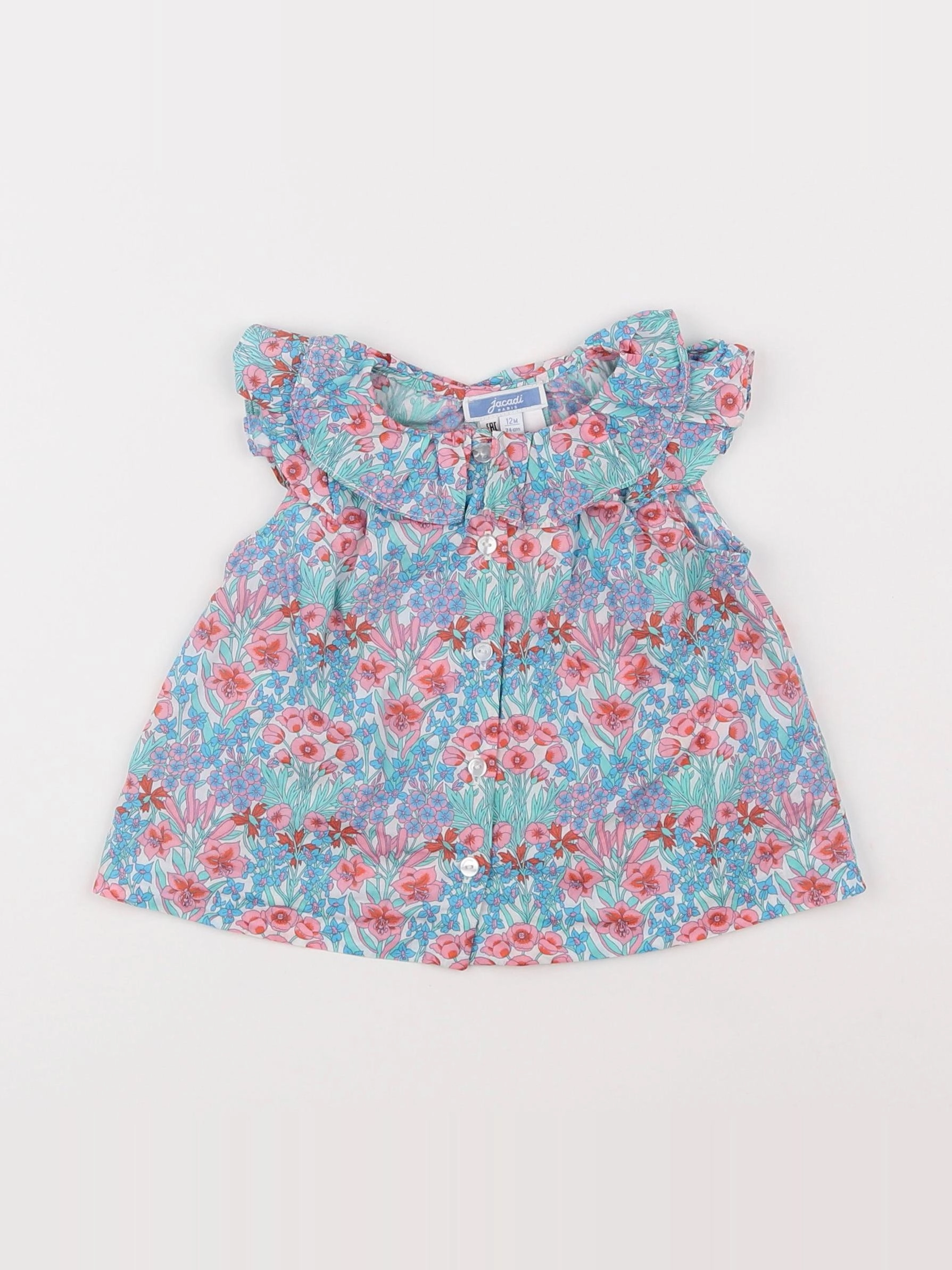 Jacadi - blouse liberty bleu - 12 mois