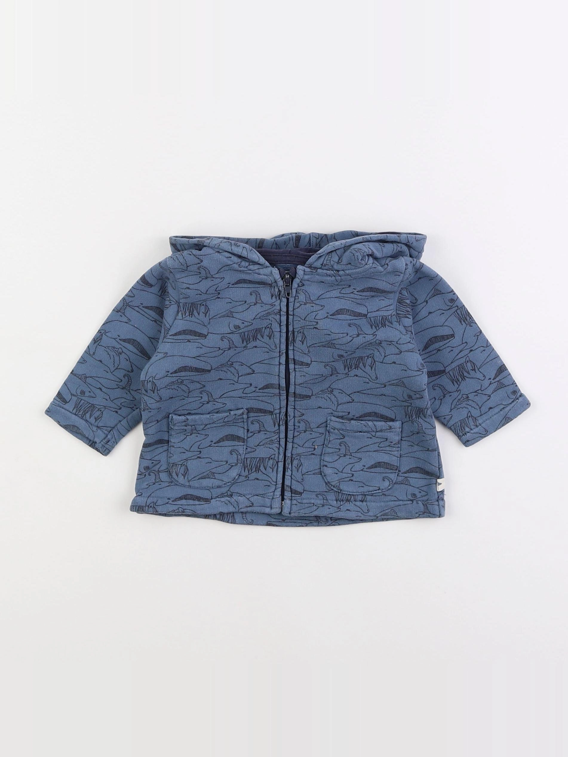 Arsène et les pipelettes - sweat bleu - 3 mois