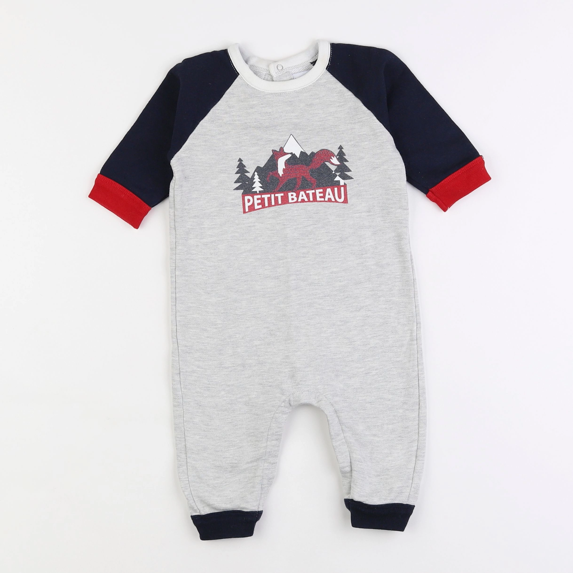 Petit Bateau - combinaison gris - 12 mois