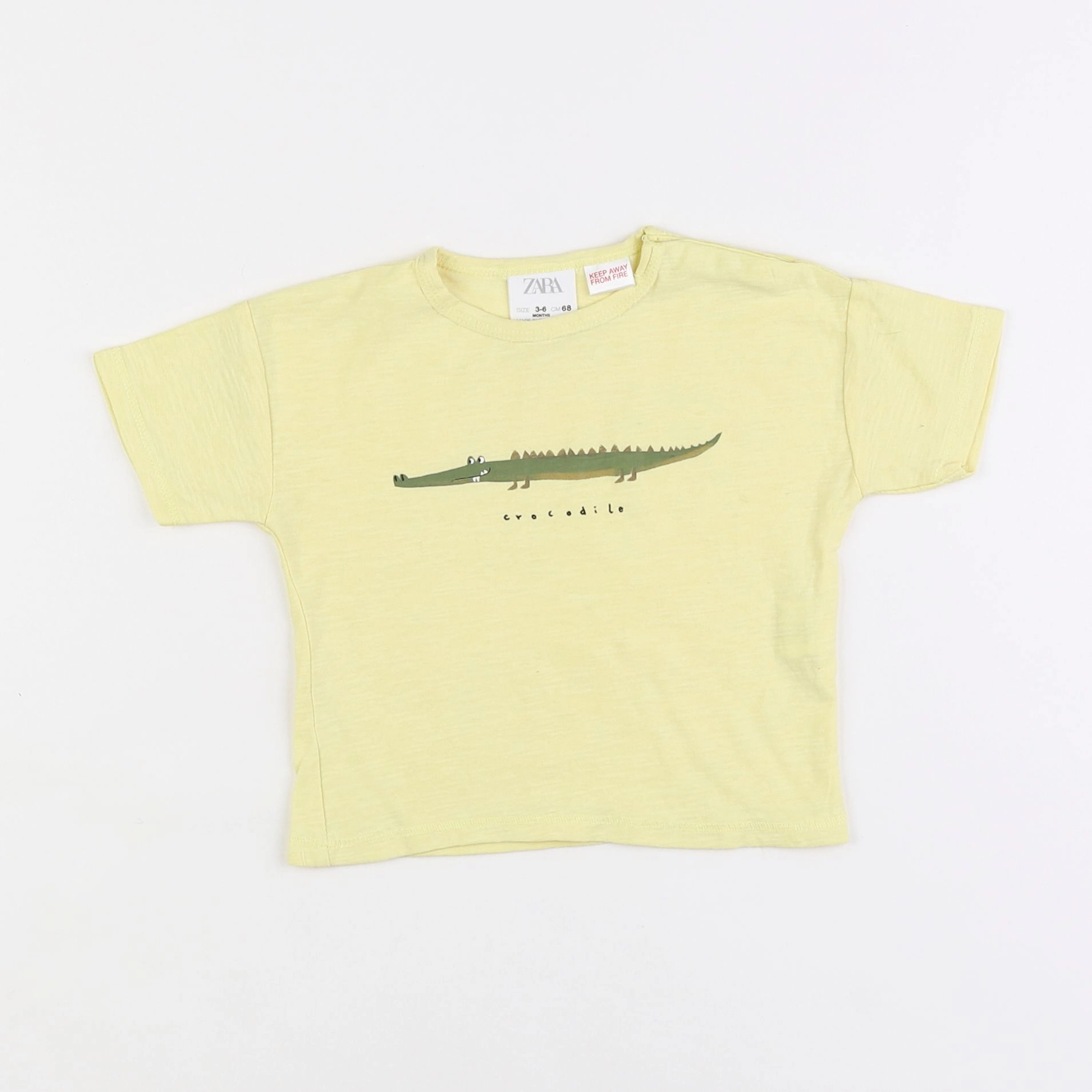 Zara - tee-shirt jaune - 3/6 mois