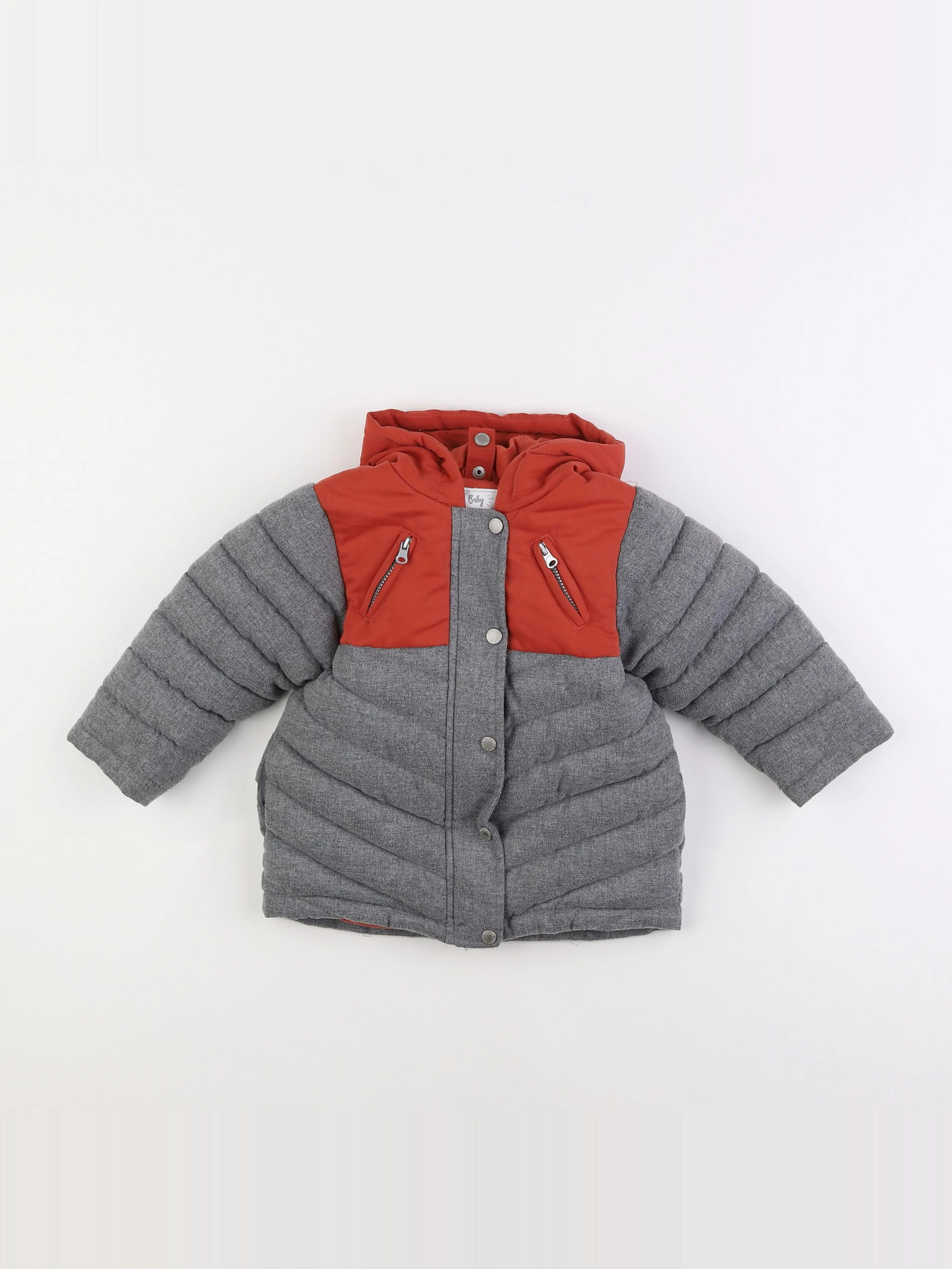 Vertbaudet - doudoune gris - 2 ans