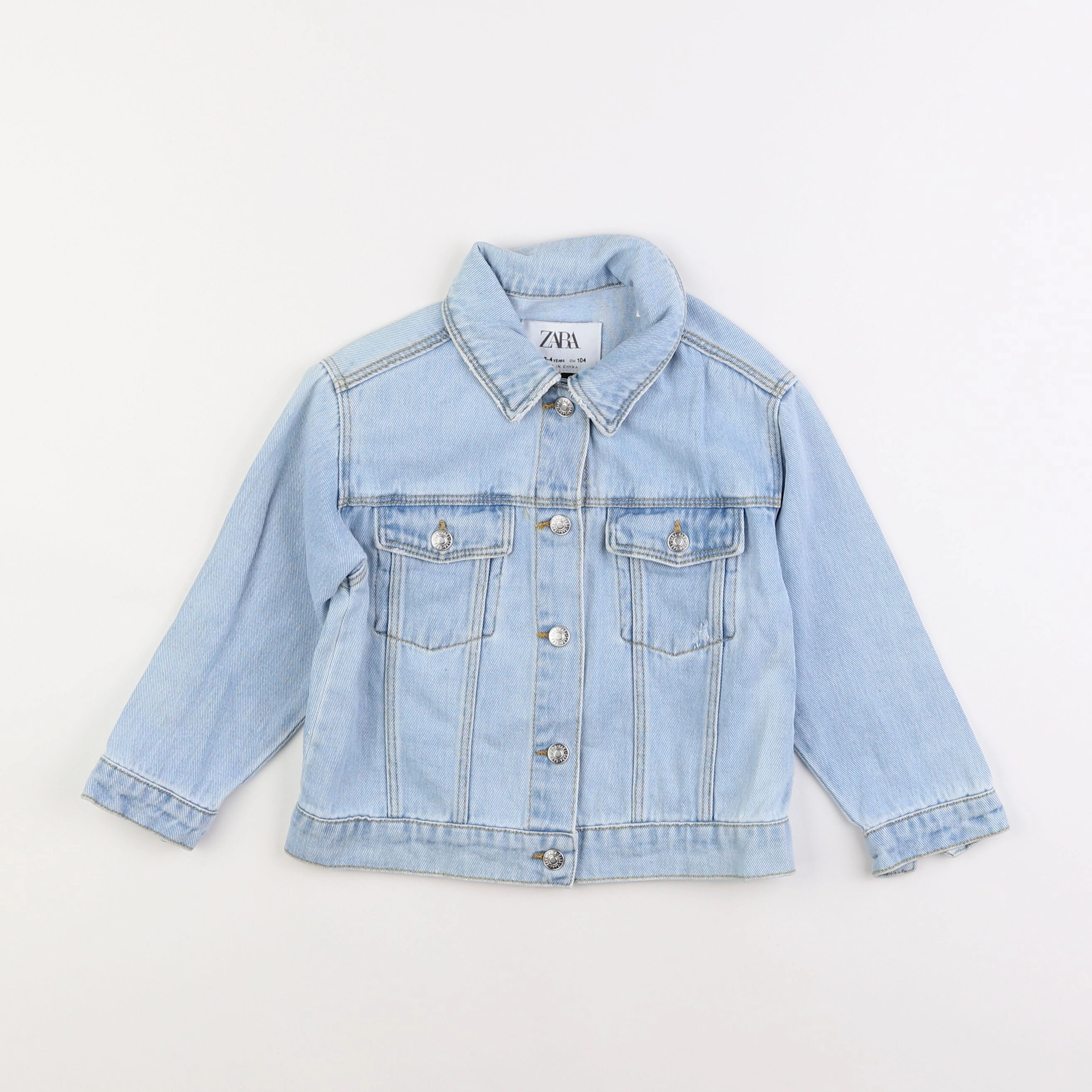 Zara - veste imprimé au dos bleu - 3/4 ans