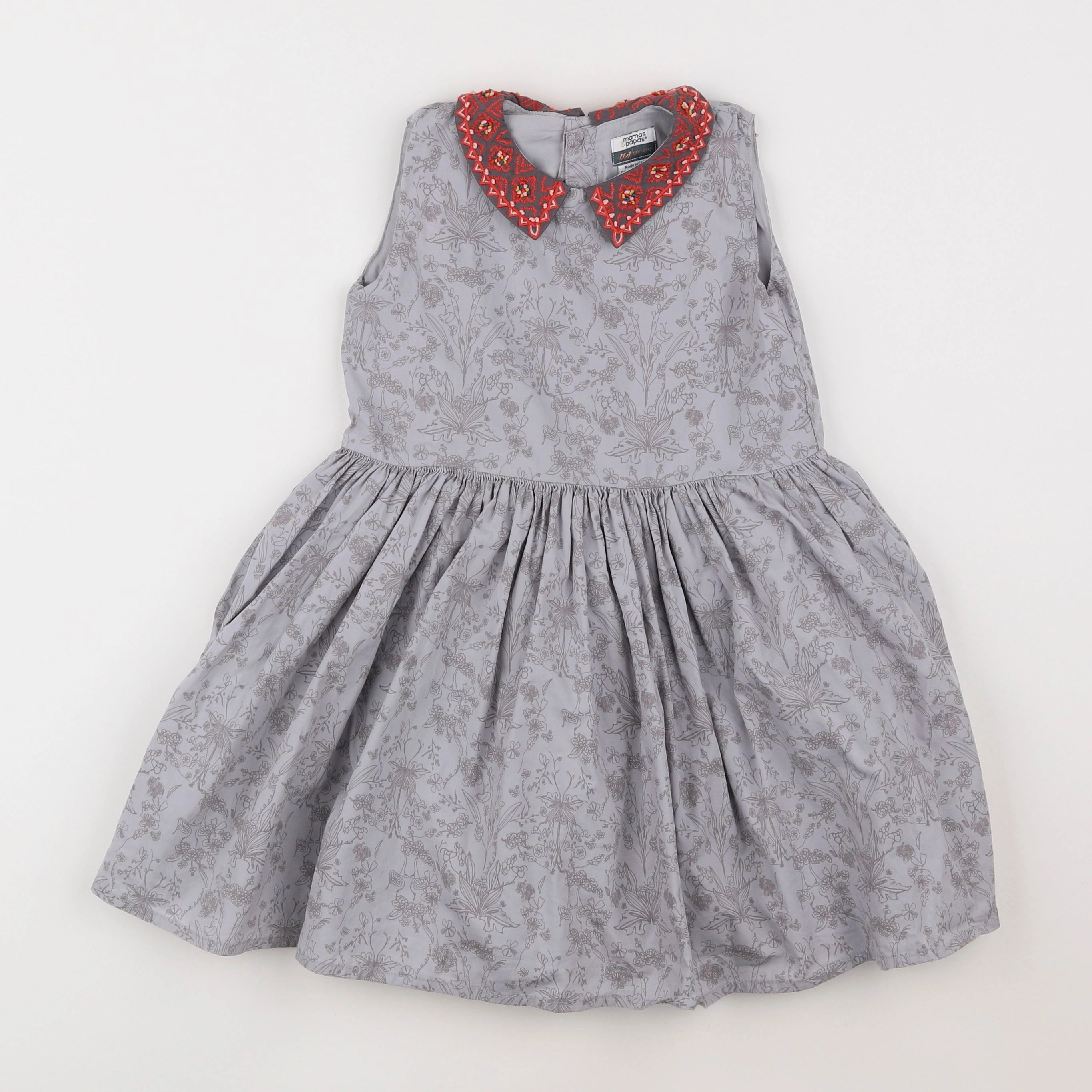 Mamas & papas - robe gris - 3/4 ans