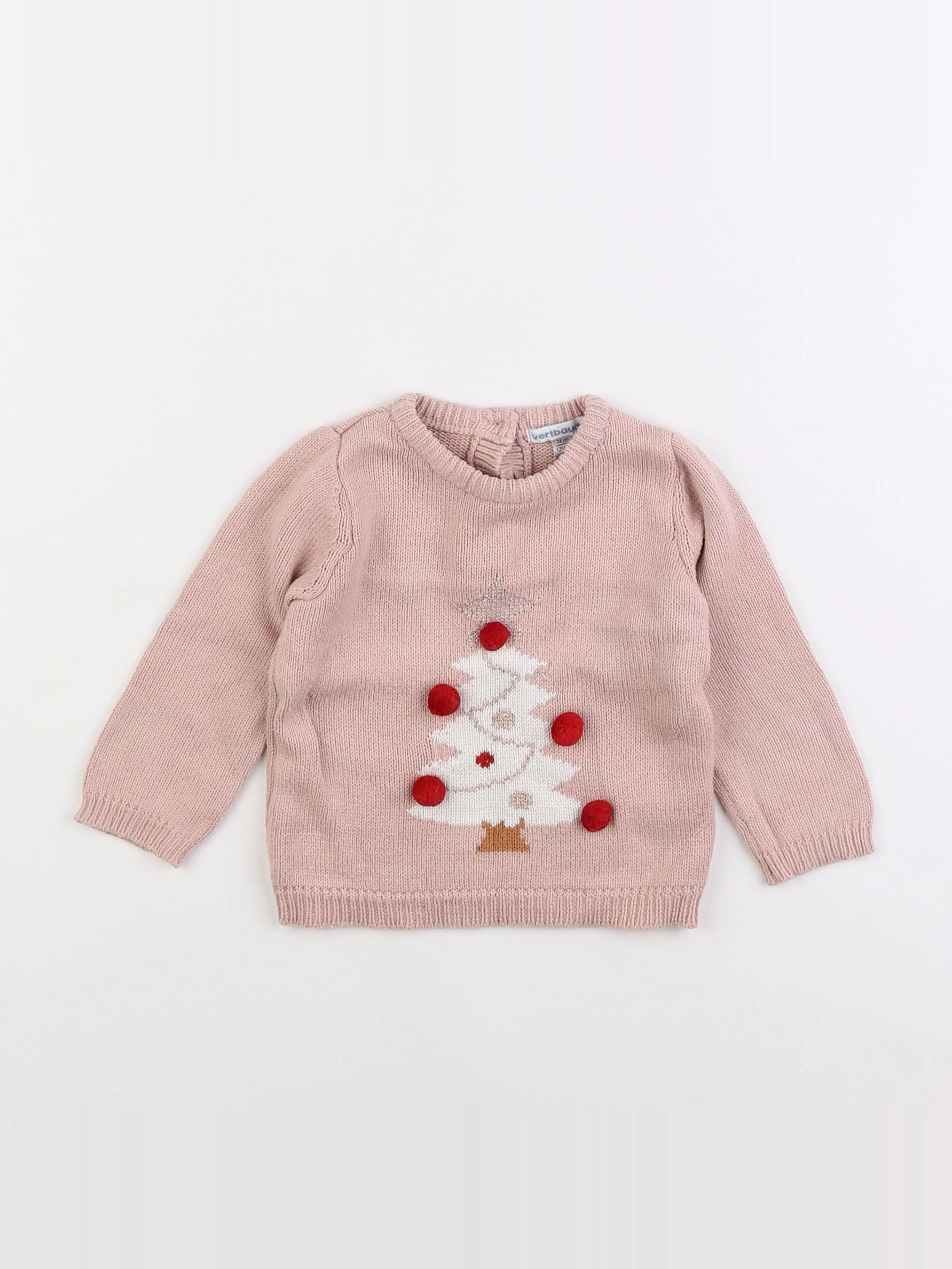 Vertbaudet - pull rose - 12 mois