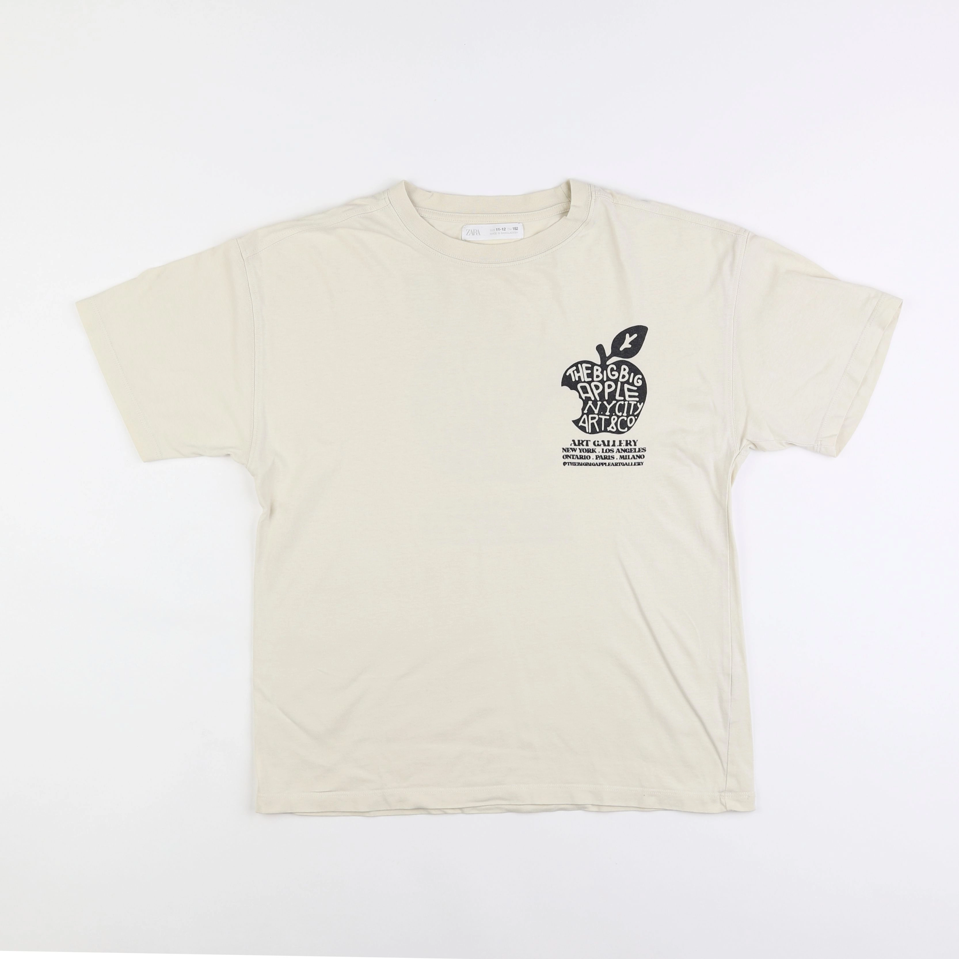 Zara - tee-shirt imprimé au dos beige - 11/12 ans